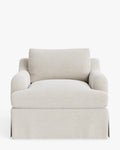 Fauteuil de salon traditionnel en tissu Crypton avec accoudoirs roulés anglais et jupe ajustée pour salon
