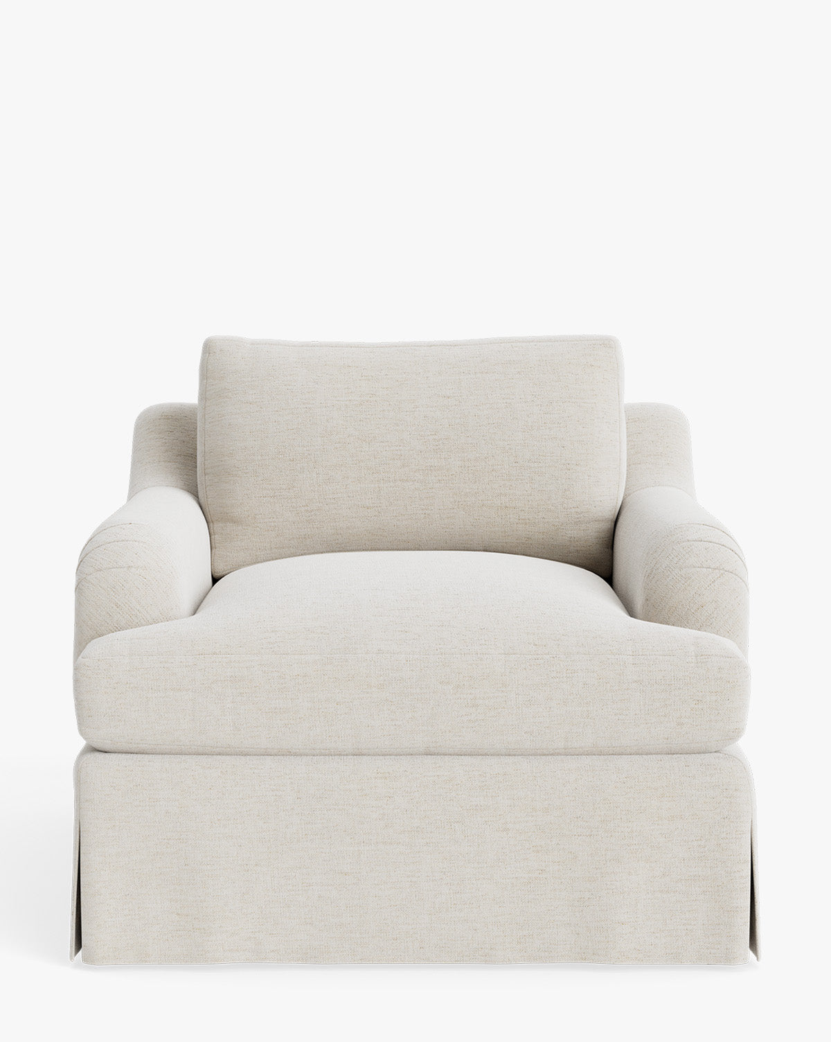 Fauteuil de salon traditionnel en tissu Crypton avec accoudoirs roulés anglais et jupe ajustée pour salon