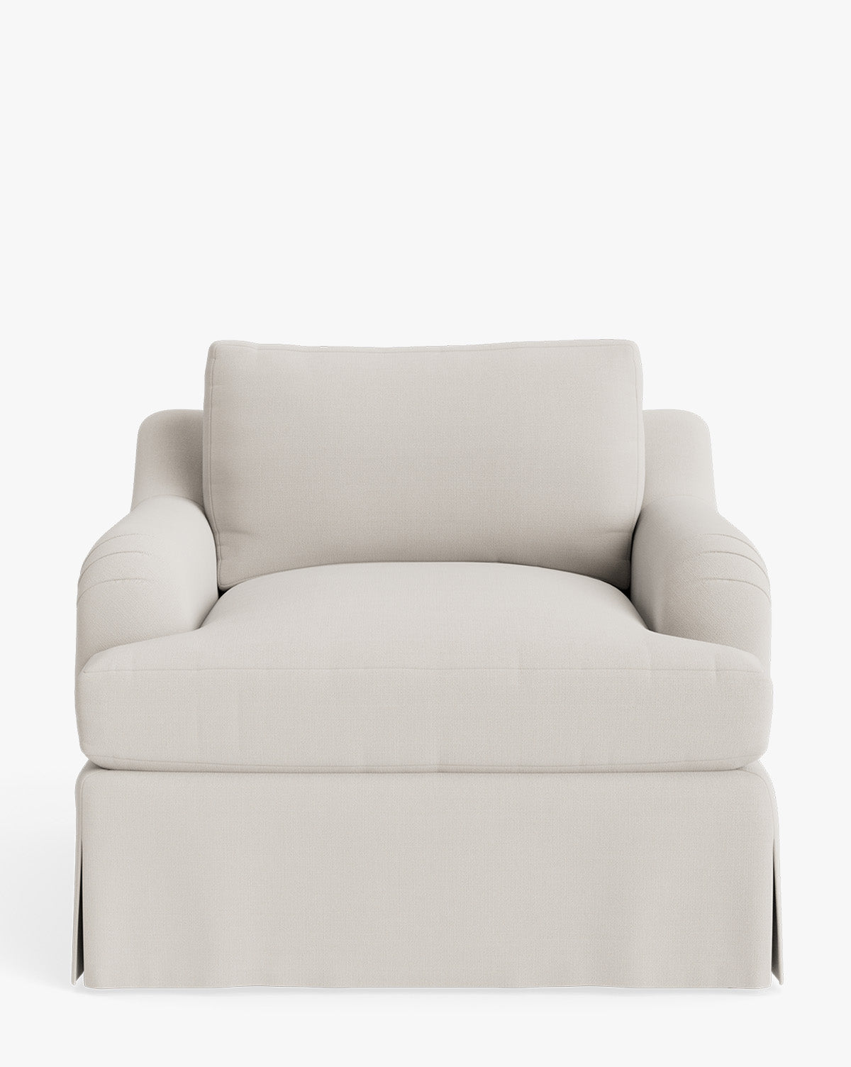 Fauteuil de salon traditionnel en tissu Crypton avec accoudoirs roulés anglais et jupe ajustée pour salon