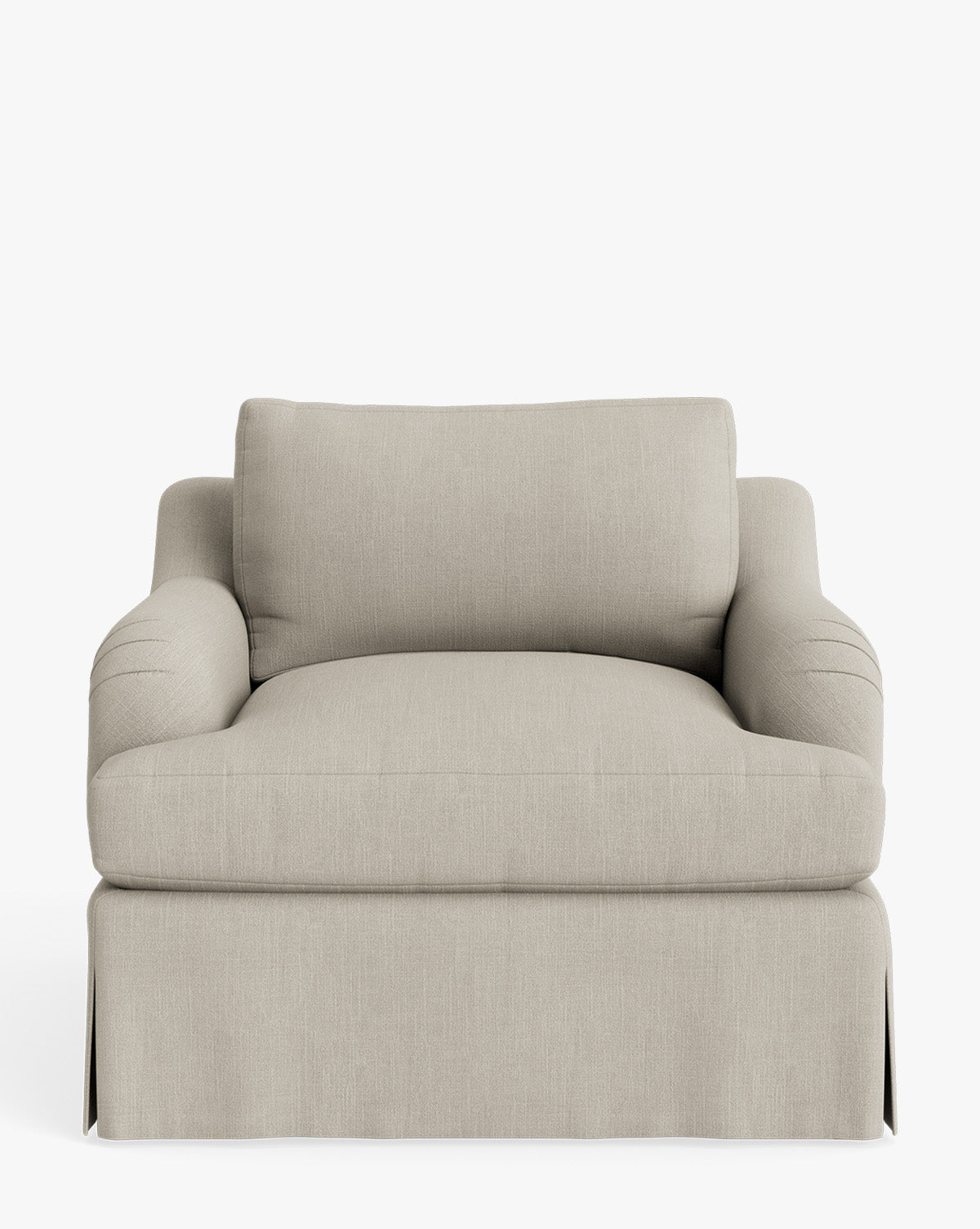 Fauteuil de salon traditionnel en tissu Crypton avec accoudoirs roulés anglais et jupe ajustée pour salon