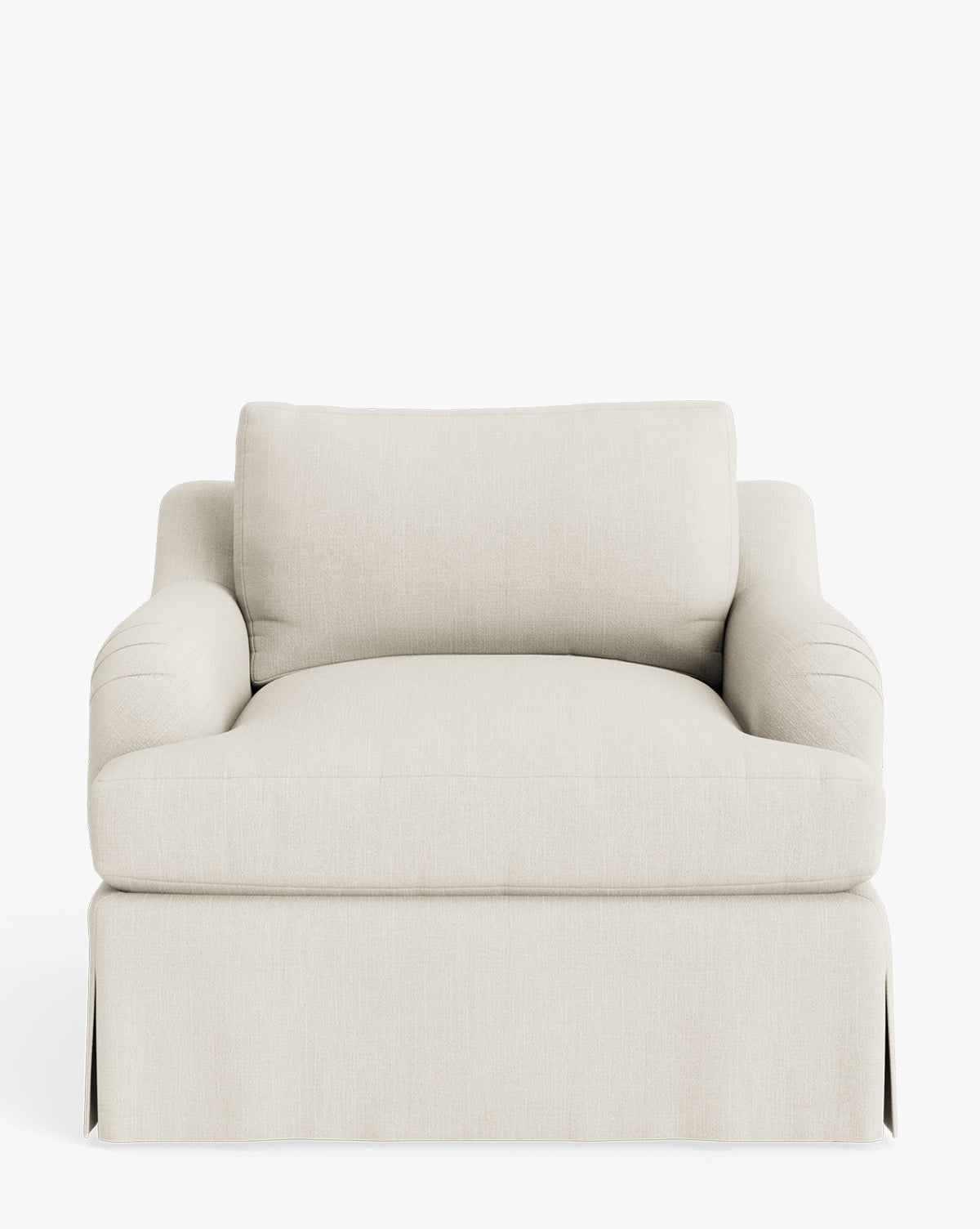 Fauteuil de salon traditionnel en tissu Crypton avec accoudoirs roulés anglais et jupe ajustée pour salon