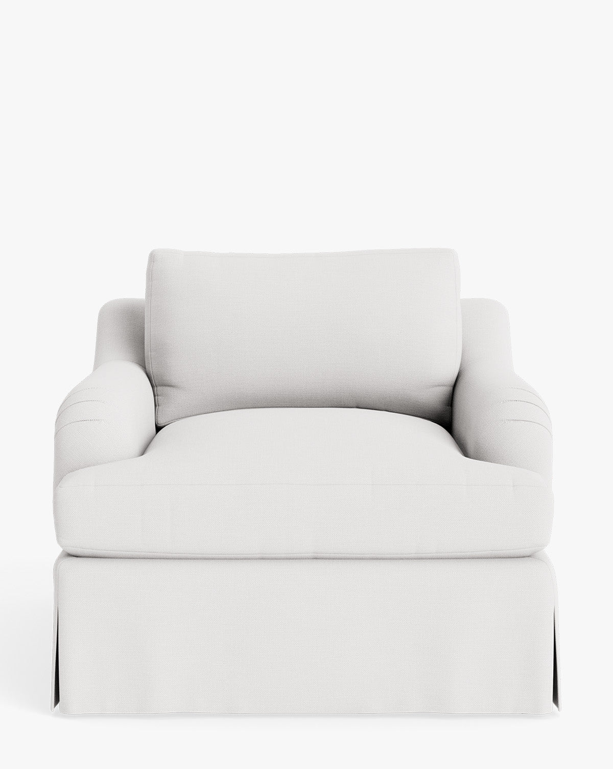 Fauteuil de salon traditionnel en tissu Crypton avec accoudoirs roulés anglais et jupe ajustée pour salon