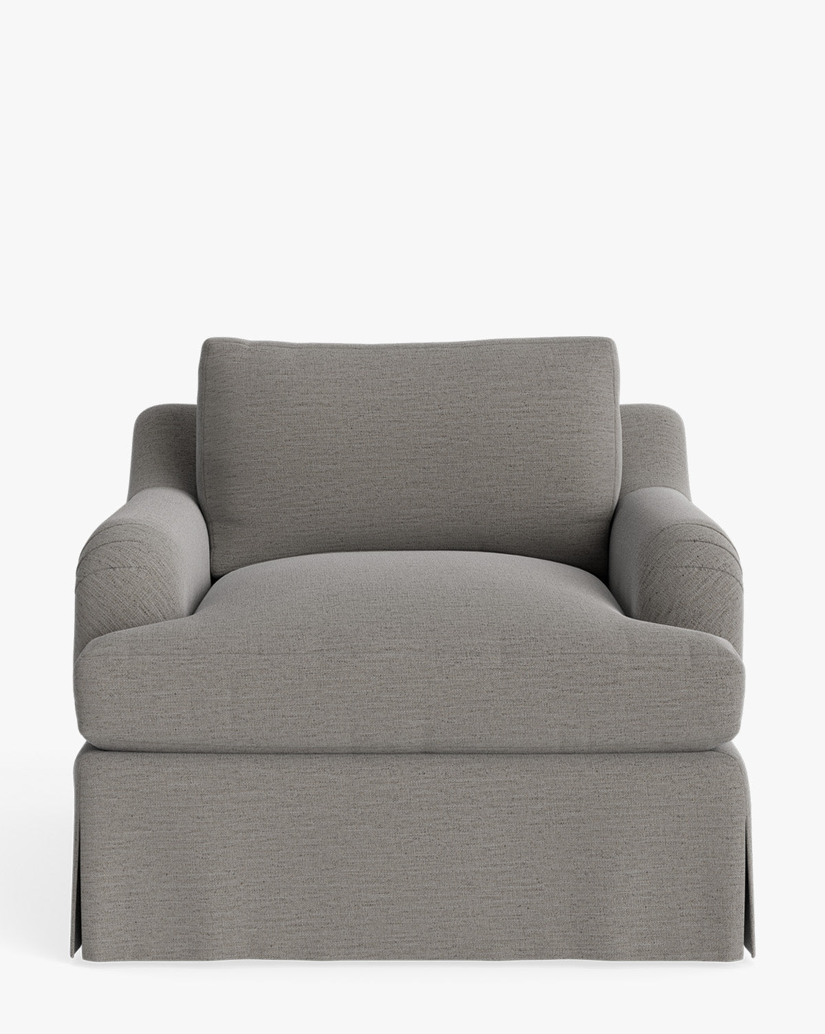Fauteuil de salon traditionnel en tissu Crypton avec accoudoirs roulés anglais et jupe ajustée pour salon
