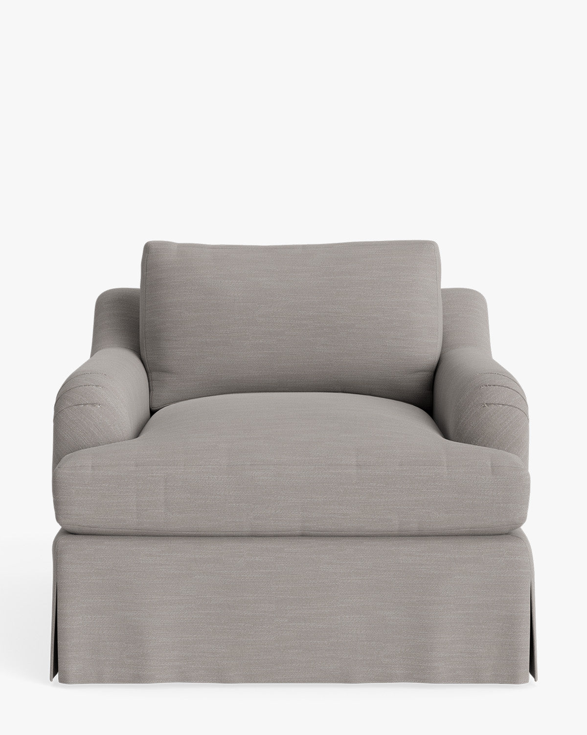 Fauteuil de salon traditionnel en tissu Crypton avec accoudoirs roulés anglais et jupe ajustée pour salon