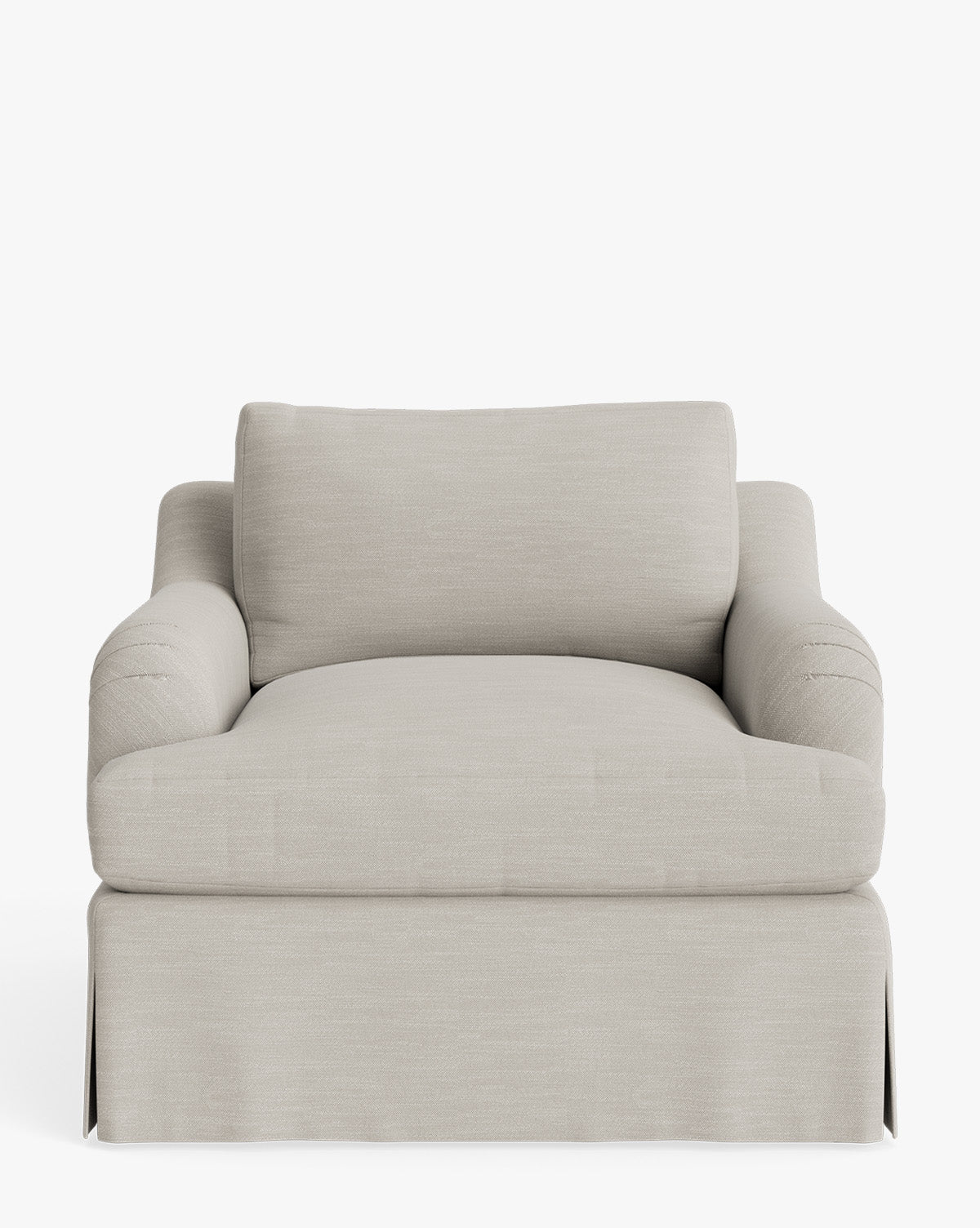 Fauteuil de salon traditionnel en tissu Crypton avec accoudoirs roulés anglais et jupe ajustée pour salon