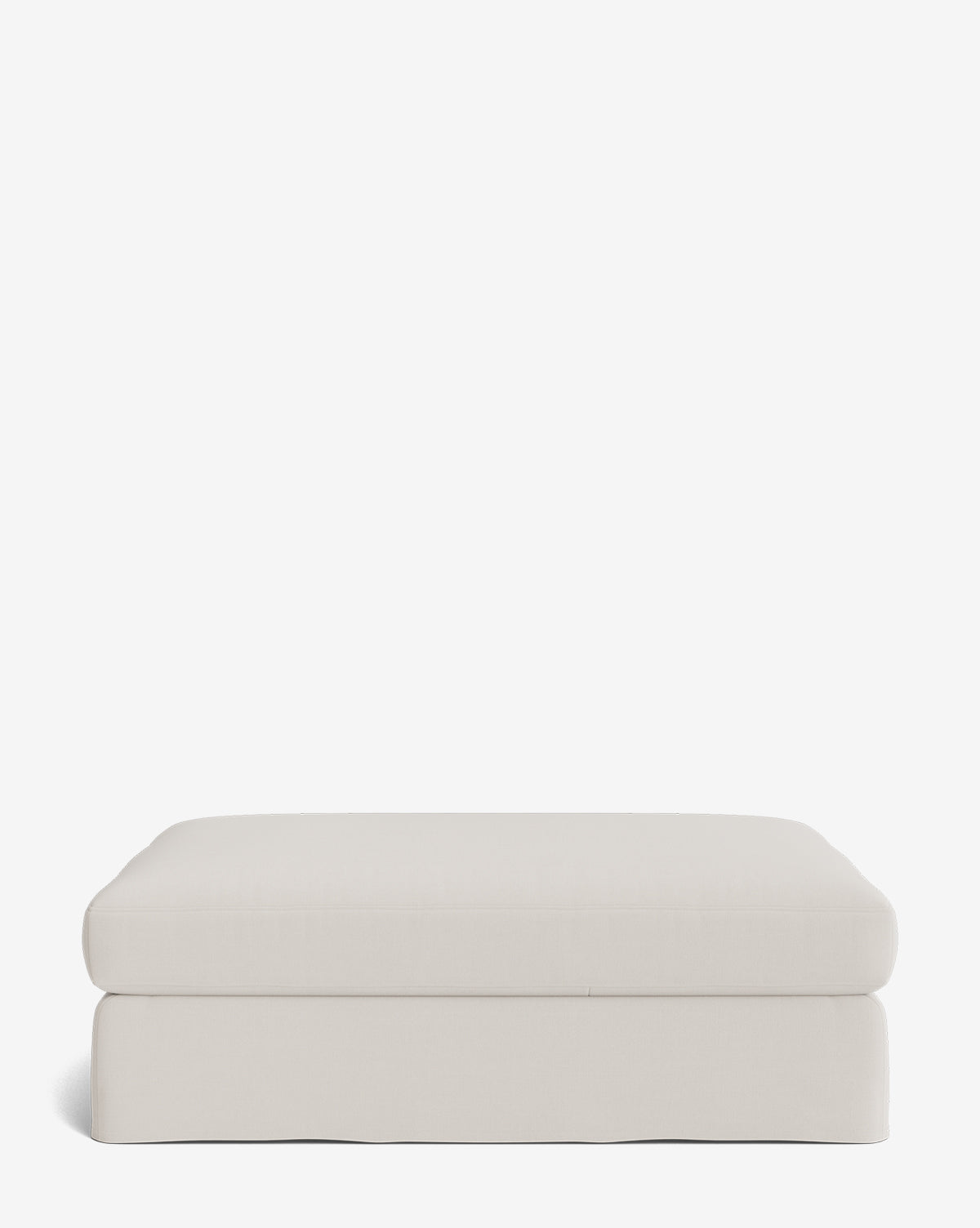 Pouf moderne déhoussable en tissu facile d'entretien et silhouette décontractée pour le salon