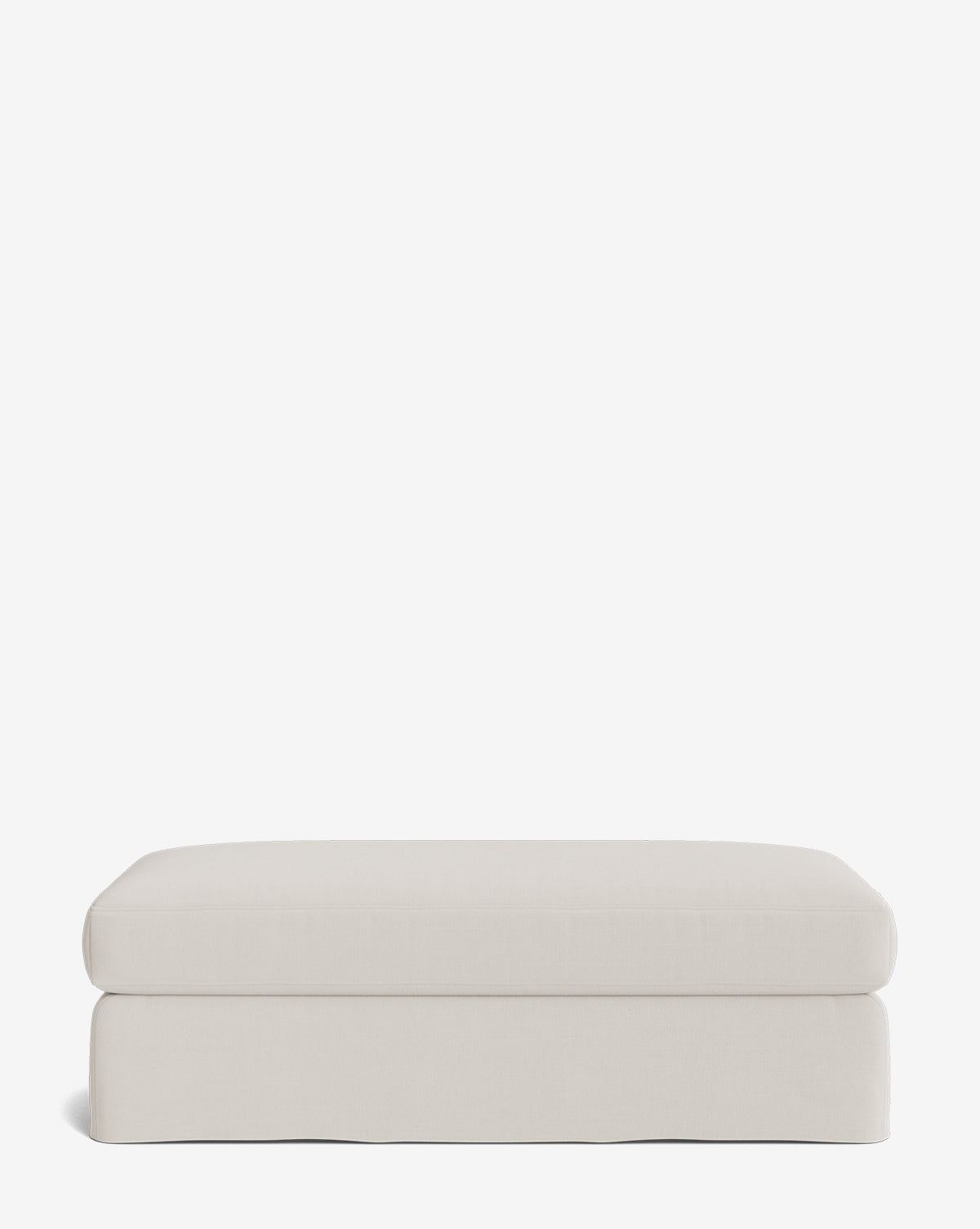 Pouf moderne déhoussable en tissu facile d'entretien et silhouette décontractée pour le salon