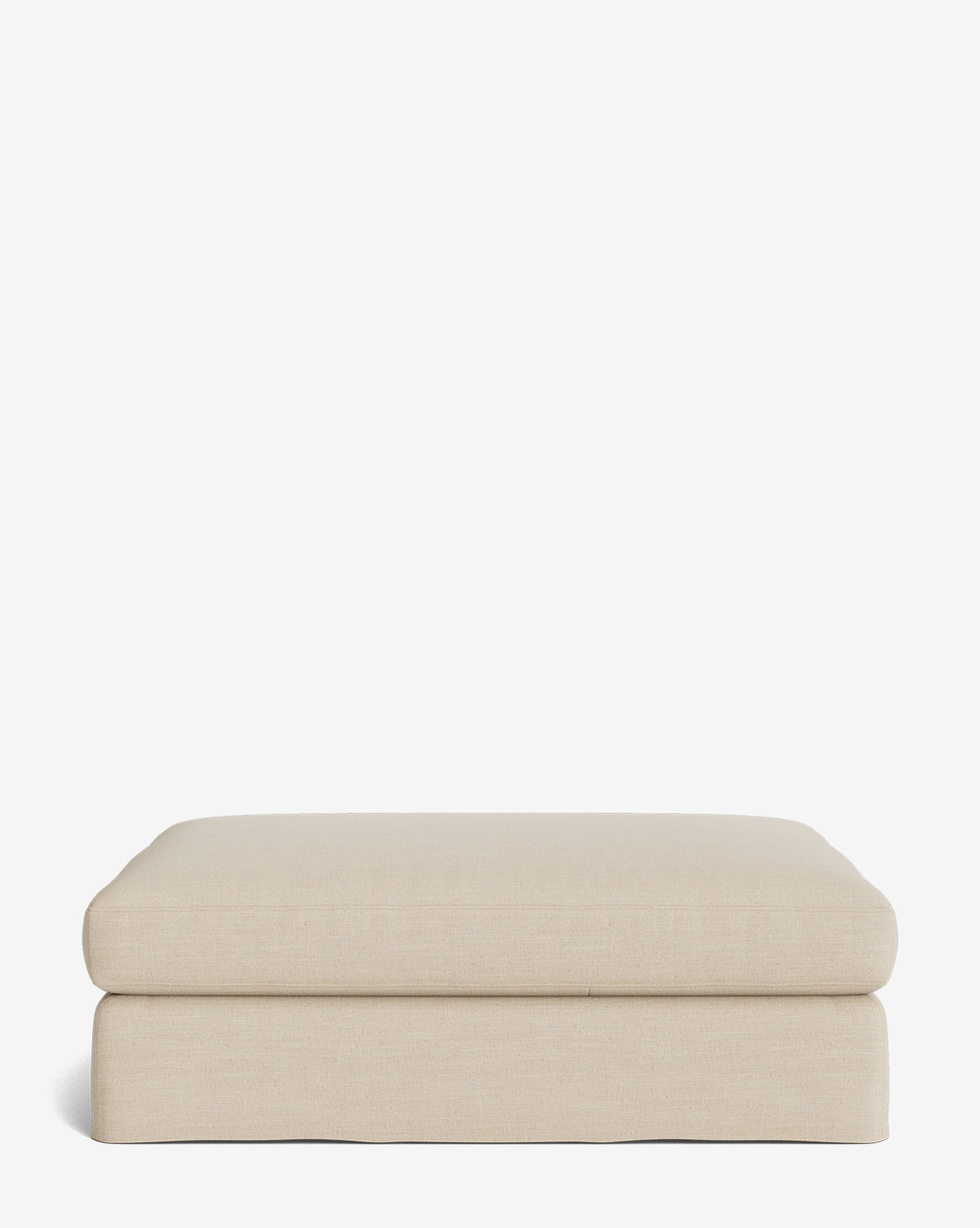 Pouf moderne déhoussable en tissu facile d'entretien et silhouette décontractée pour le salon