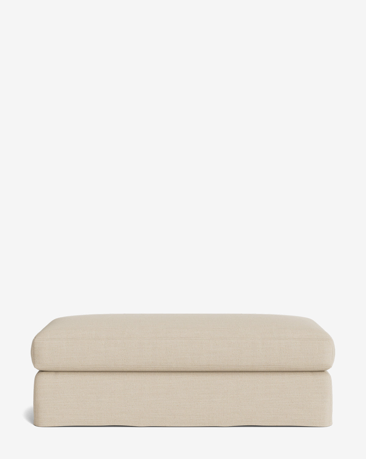 Pouf moderne déhoussable en tissu facile d'entretien et silhouette décontractée pour le salon