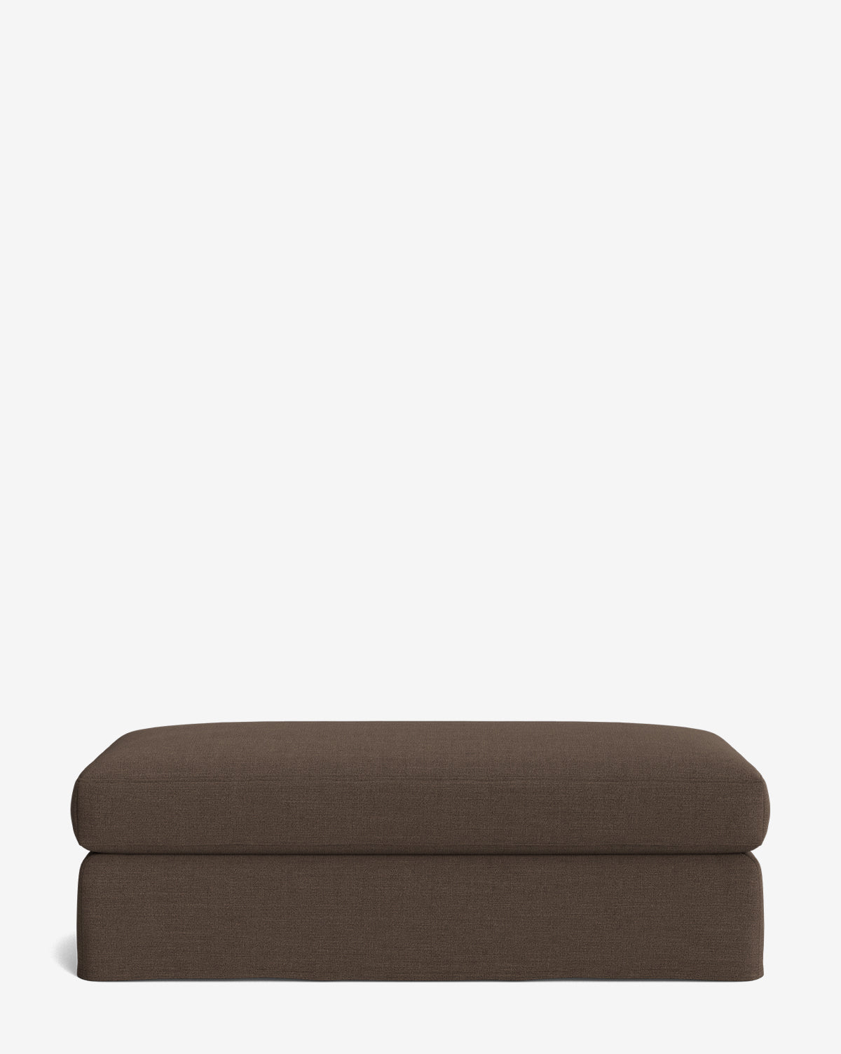 Pouf moderne déhoussable en tissu facile d'entretien et silhouette décontractée pour le salon