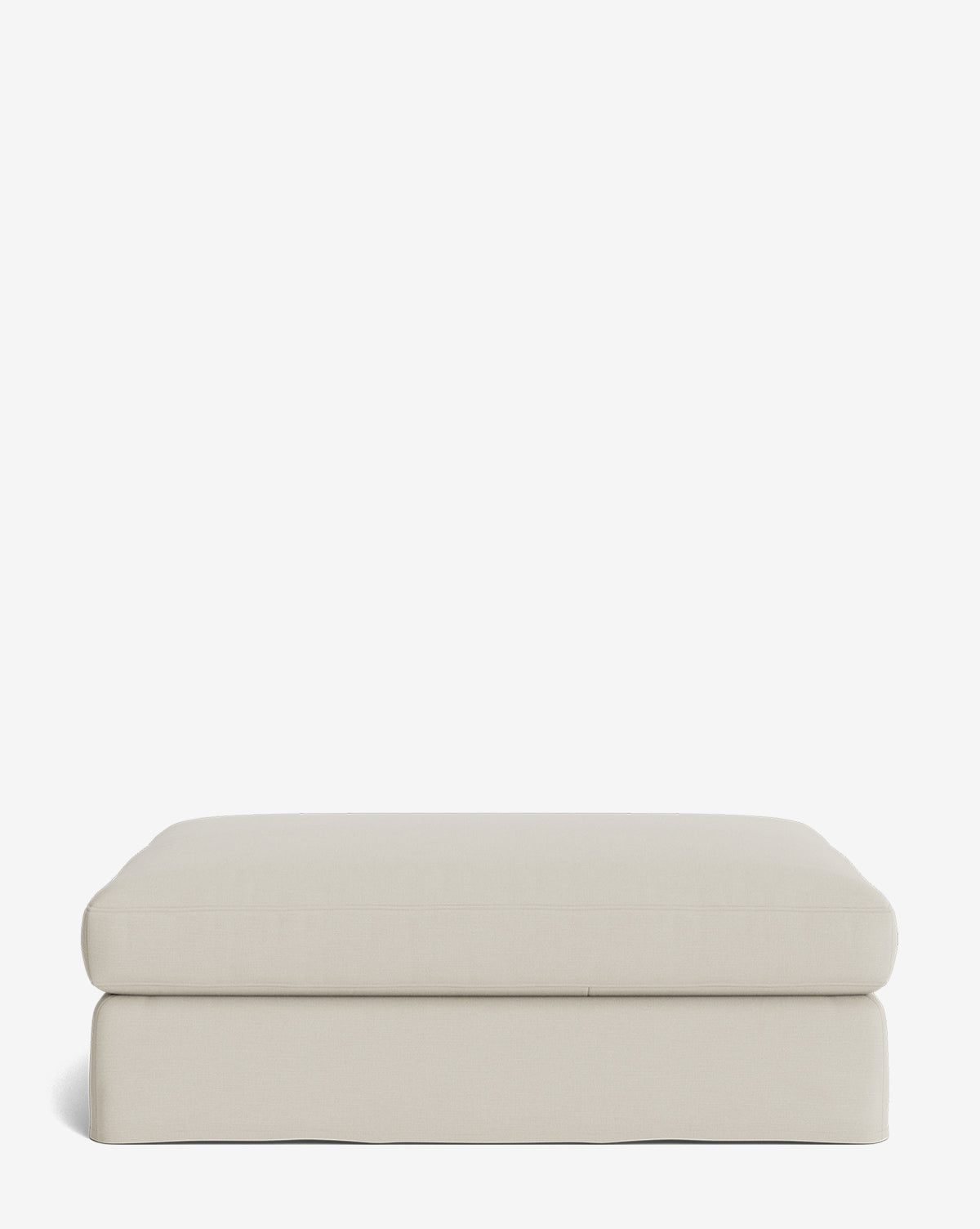 Pouf moderne déhoussable en tissu facile d'entretien et silhouette décontractée pour le salon