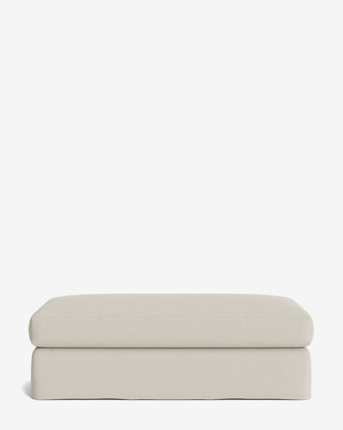Pouf moderne déhoussable en tissu facile d'entretien et silhouette décontractée pour le salon