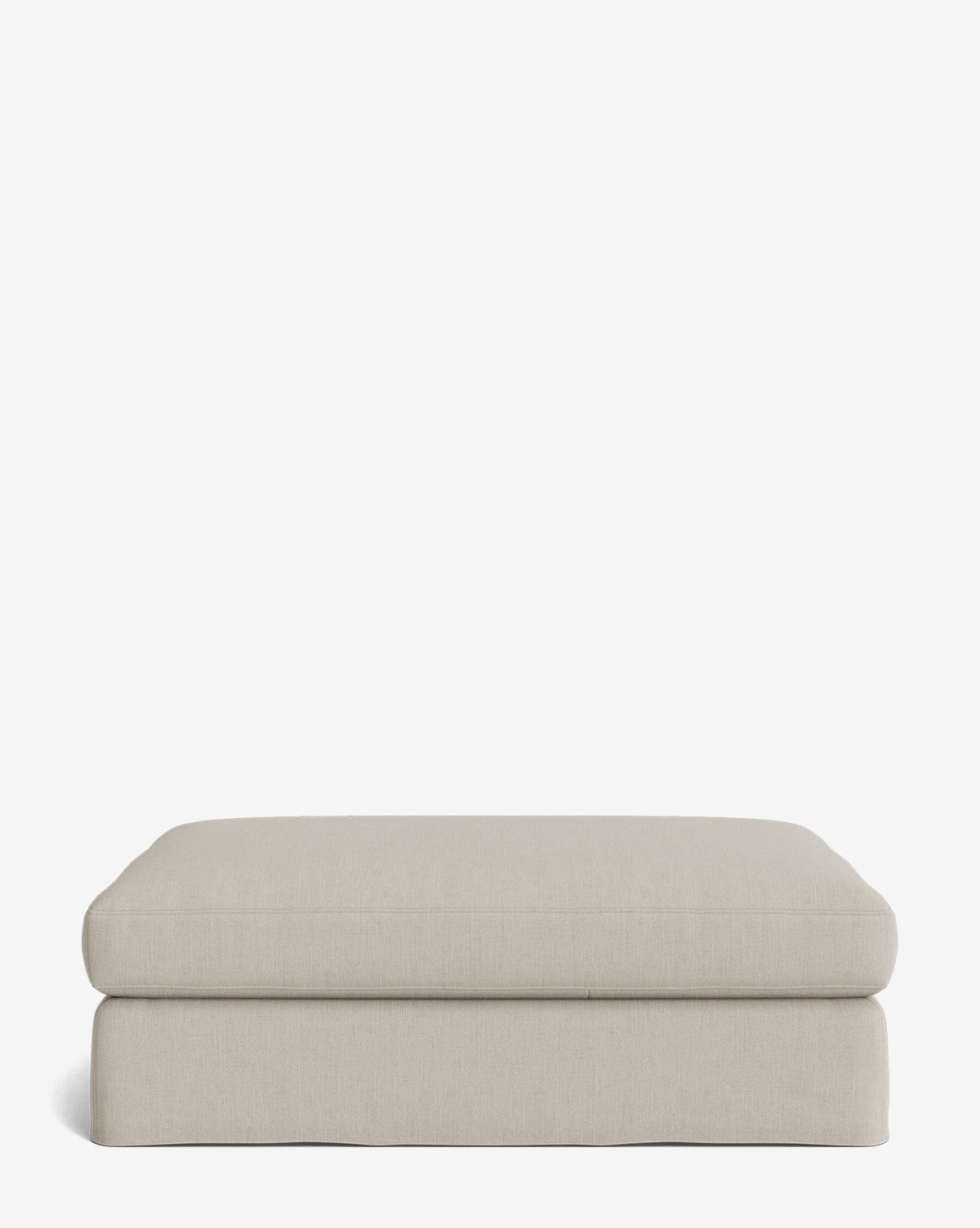 Pouf moderne déhoussable en tissu facile d'entretien et silhouette décontractée pour le salon