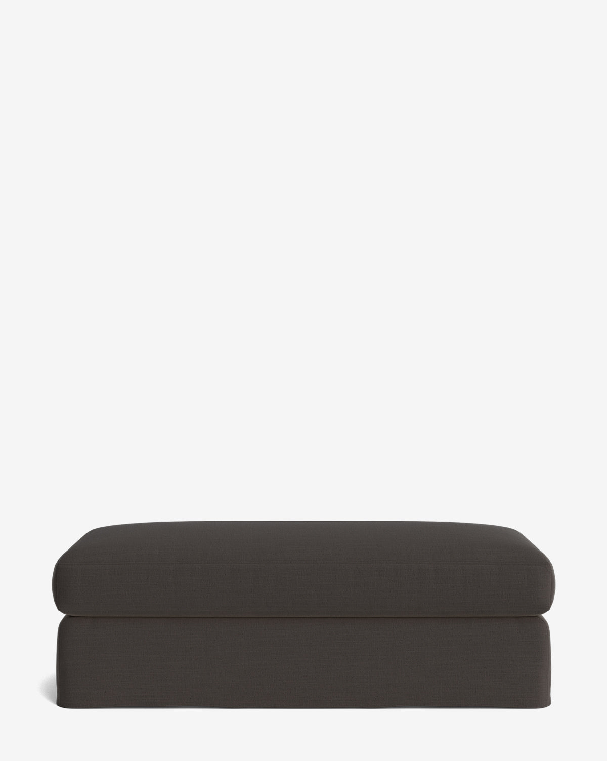 Pouf moderne déhoussable en tissu facile d'entretien et silhouette décontractée pour le salon