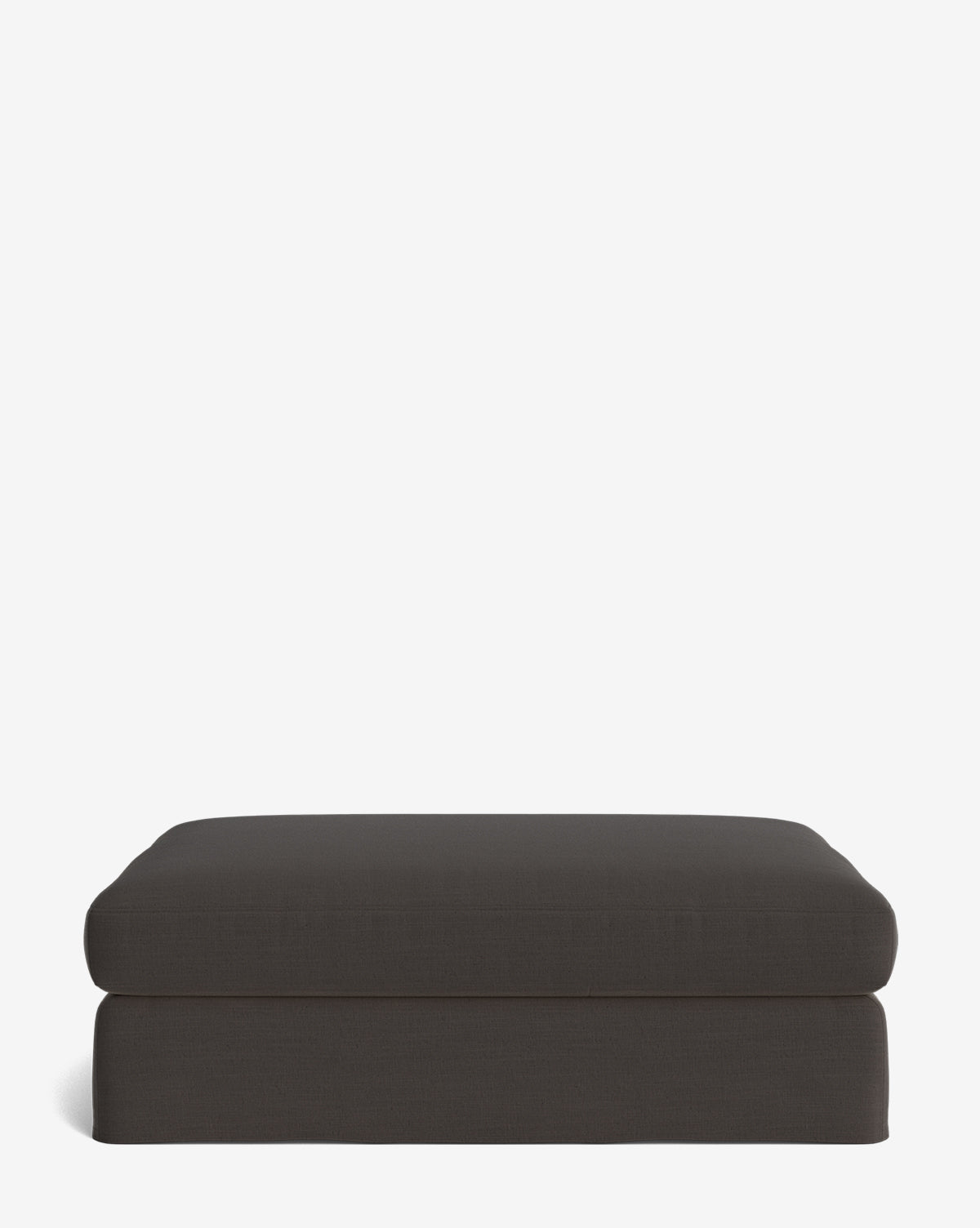 Pouf moderne déhoussable en tissu facile d'entretien et silhouette décontractée pour le salon
