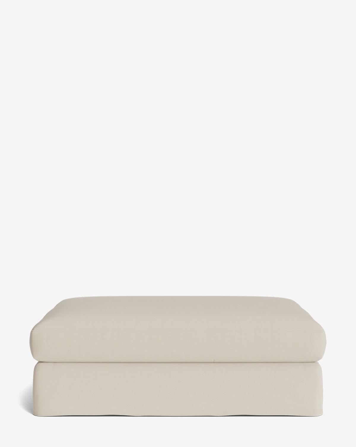 Pouf moderne déhoussable en tissu facile d'entretien et silhouette décontractée pour le salon