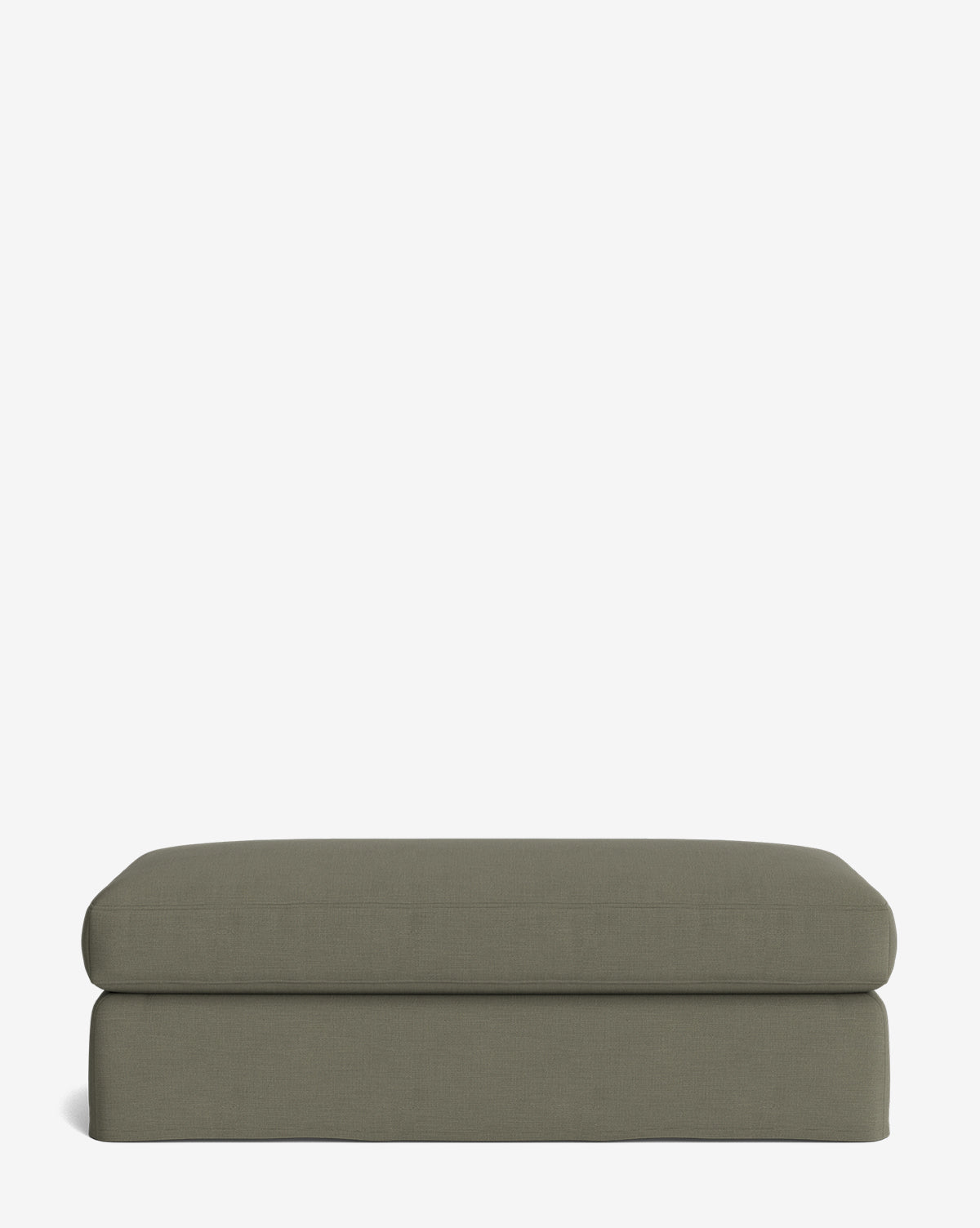Pouf moderne déhoussable en tissu facile d'entretien et silhouette décontractée pour le salon