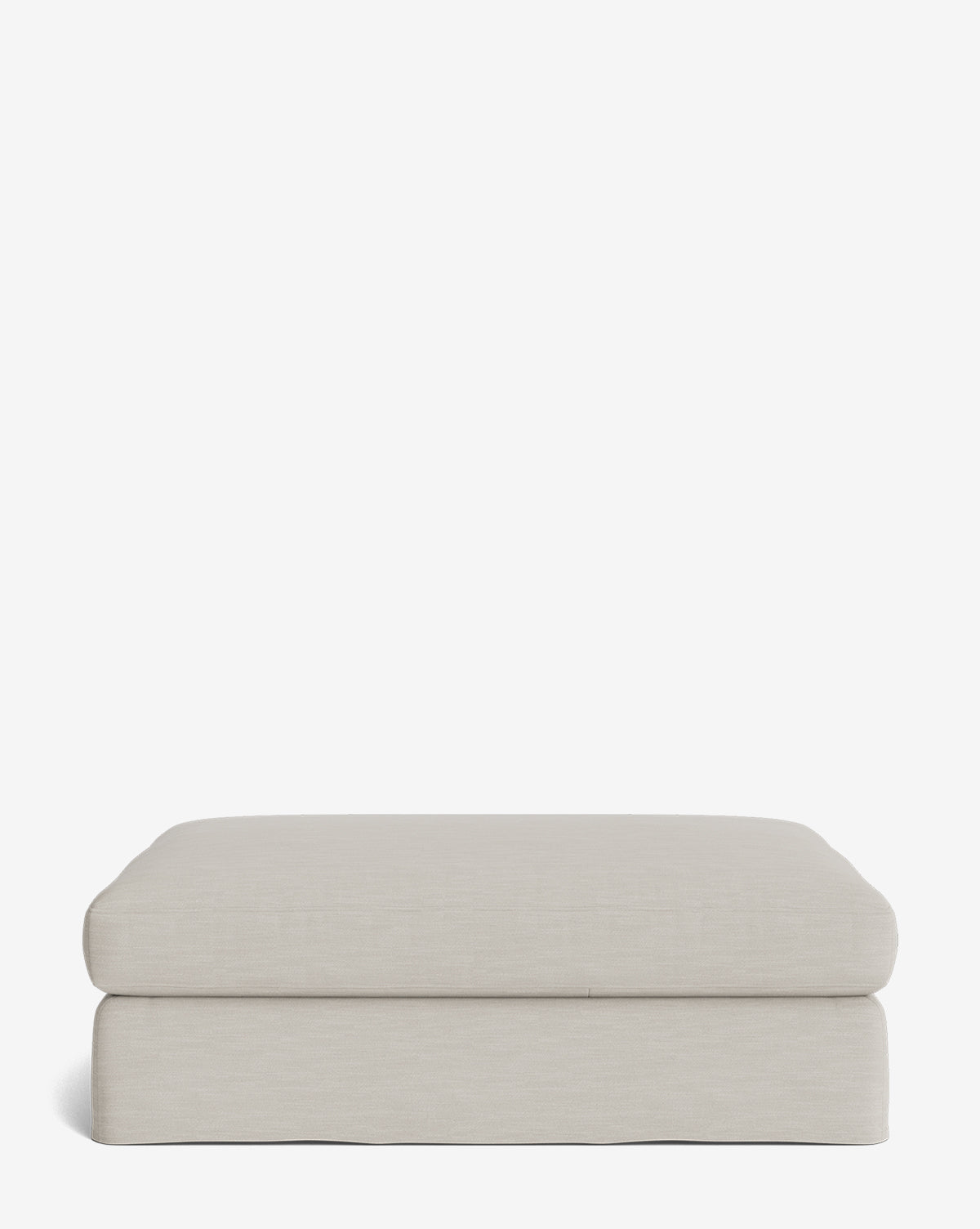Pouf moderne déhoussable en tissu facile d'entretien et silhouette décontractée pour le salon