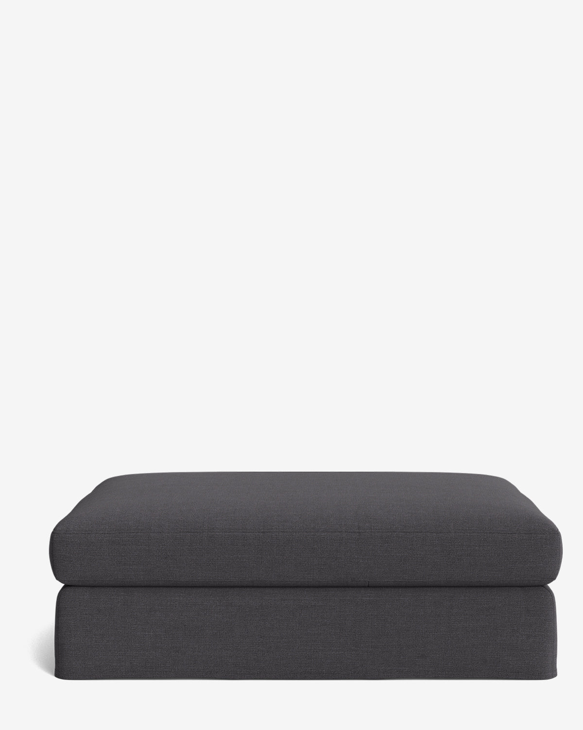 Pouf moderne déhoussable en tissu facile d'entretien et silhouette décontractée pour le salon