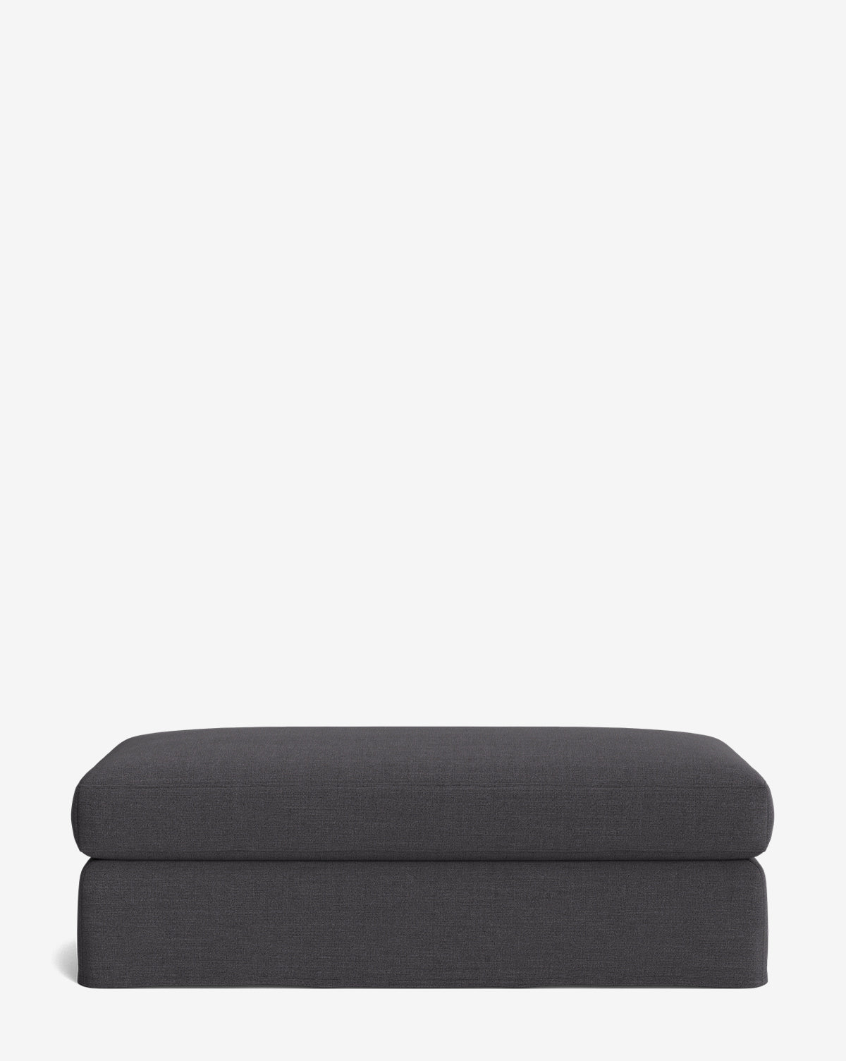 Pouf moderne déhoussable en tissu facile d'entretien et silhouette décontractée pour le salon
