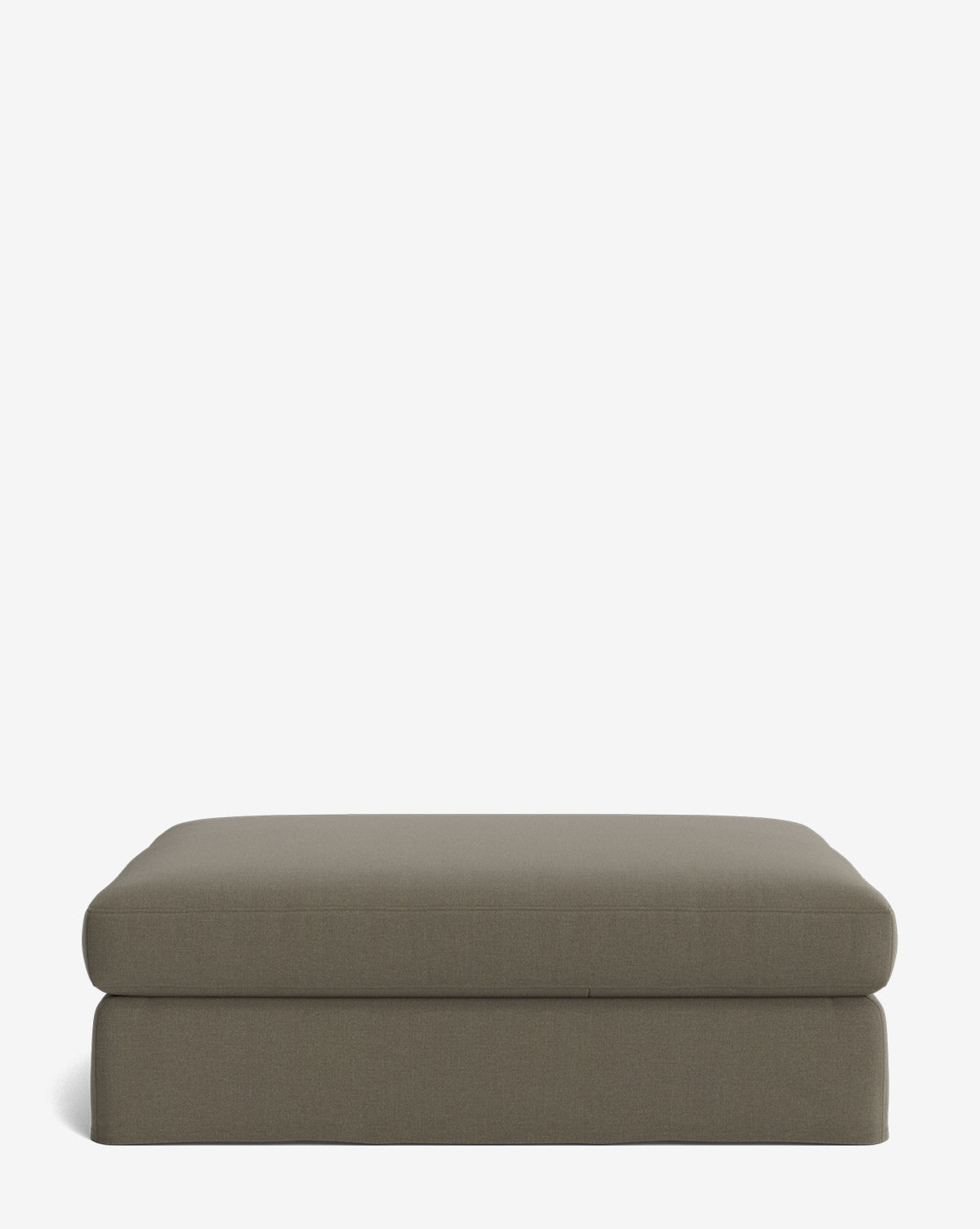Pouf moderne déhoussable en tissu facile d'entretien et silhouette décontractée pour le salon