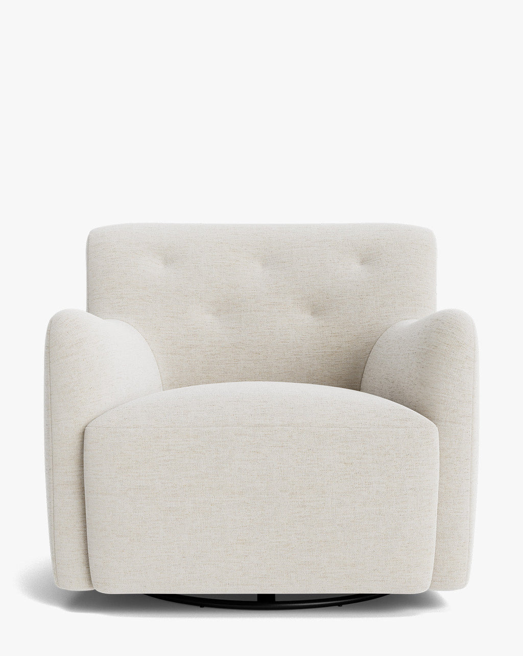 Fauteuil lounge pivotant en velours peluche sculptural avec douceur enveloppante pour salon