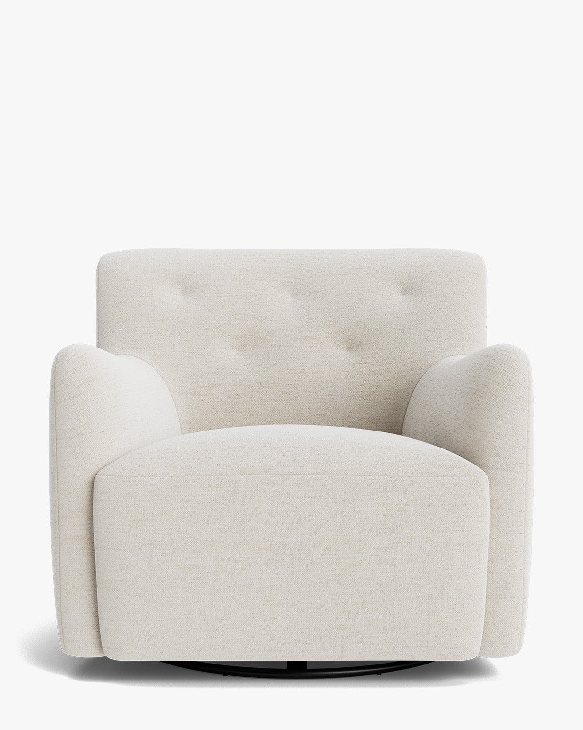 Fauteuil lounge pivotant en velours peluche sculptural avec douceur enveloppante pour salon