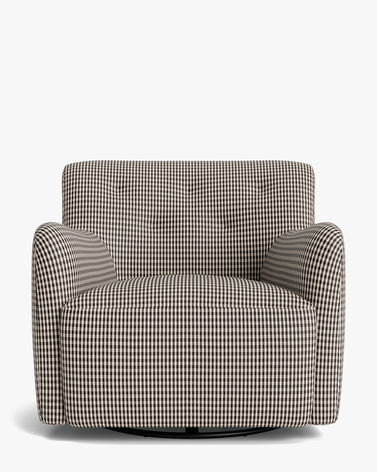 Fauteuil lounge pivotant en velours peluche sculptural avec douceur enveloppante pour salon