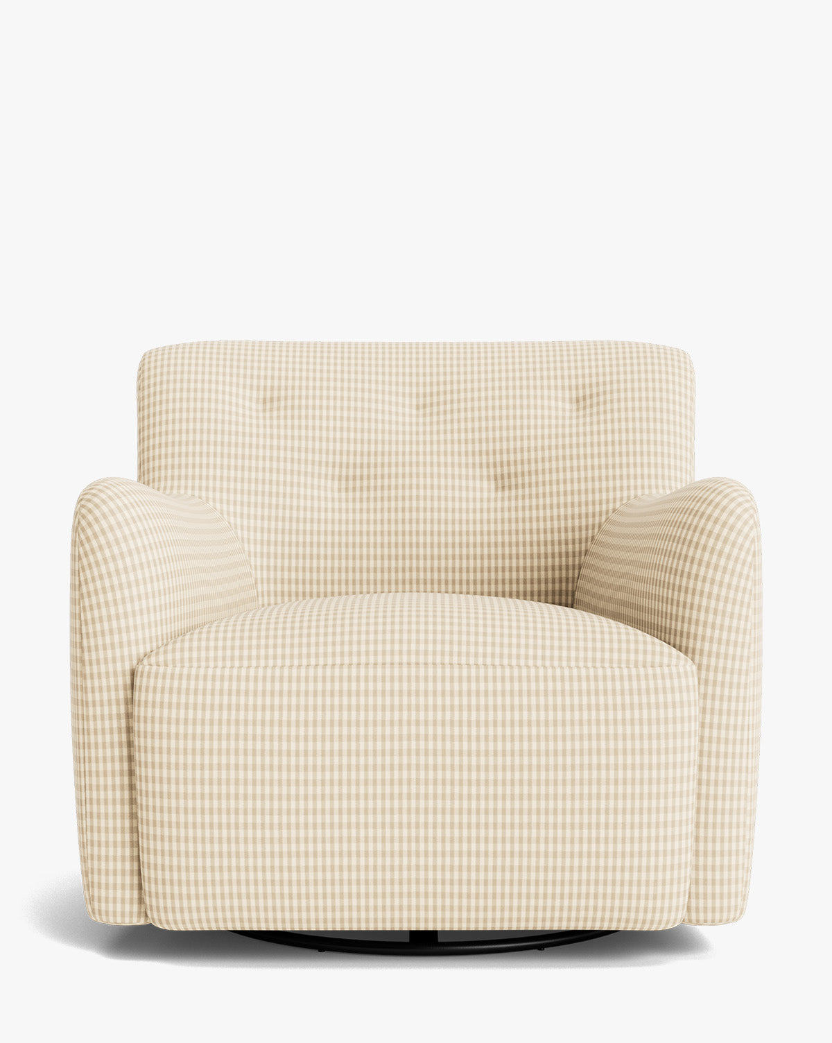 Fauteuil lounge pivotant en velours peluche sculptural avec douceur enveloppante pour salon
