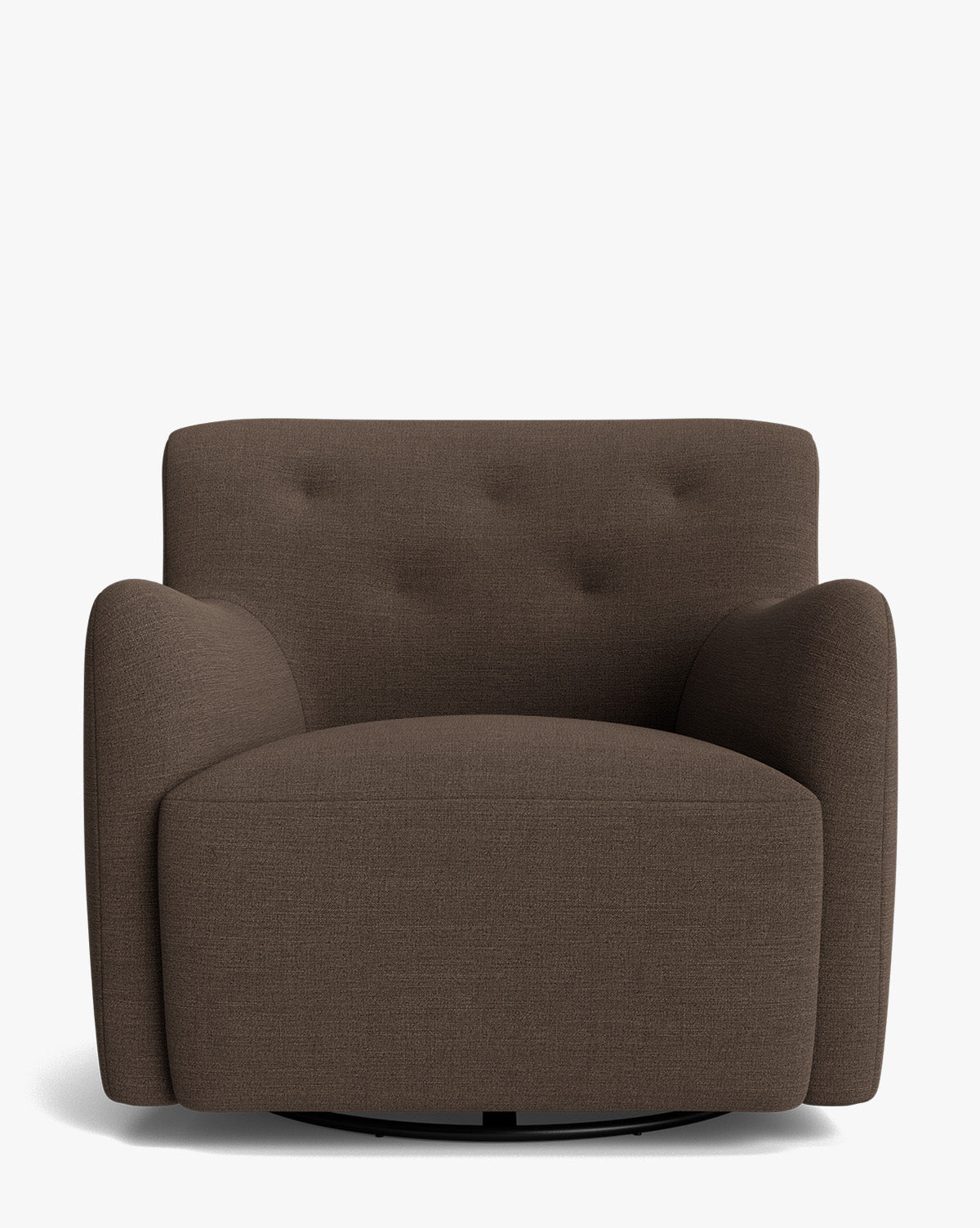 Fauteuil lounge pivotant en velours peluche sculptural avec douceur enveloppante pour salon
