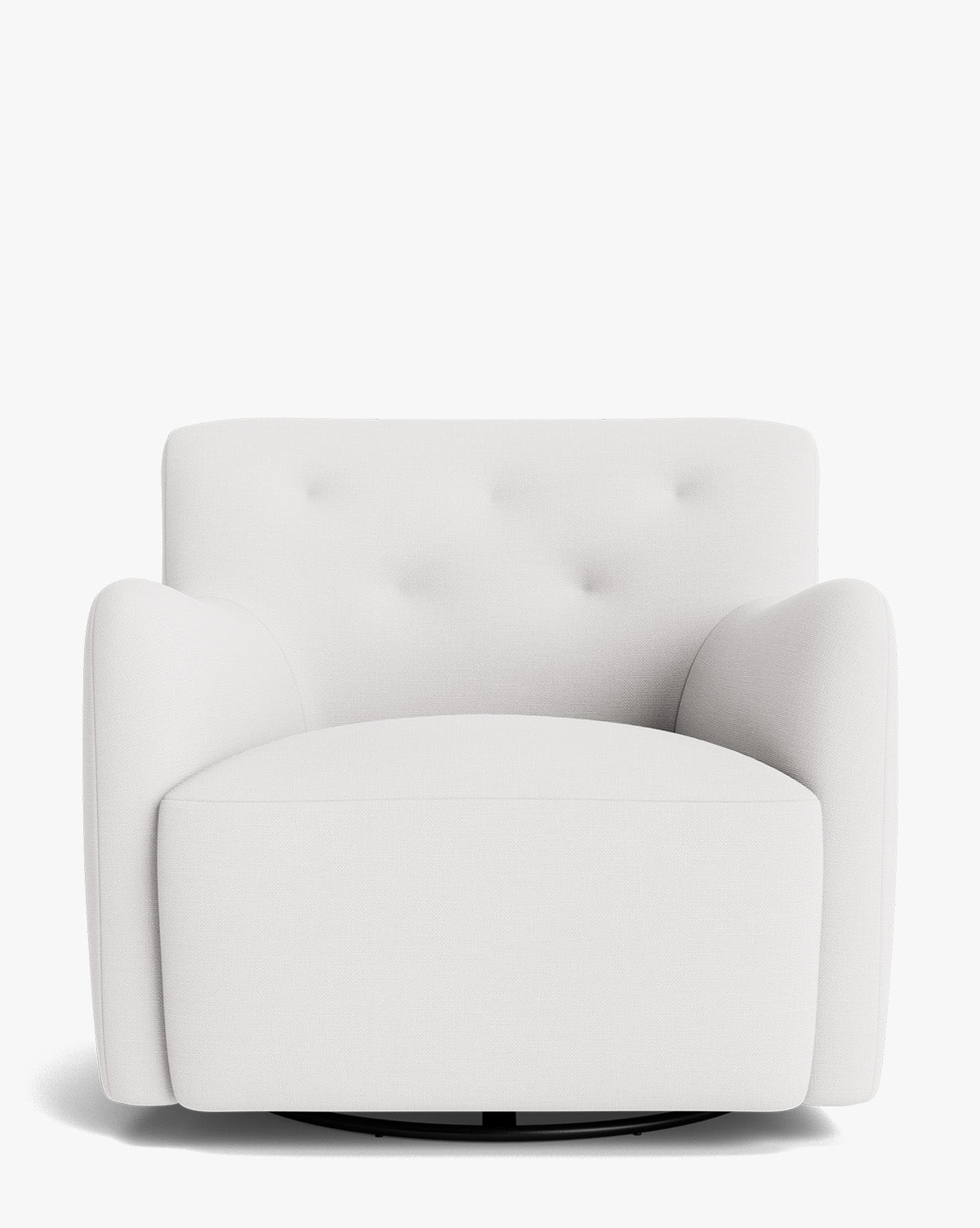 Fauteuil lounge pivotant en velours peluche sculptural avec douceur enveloppante pour salon