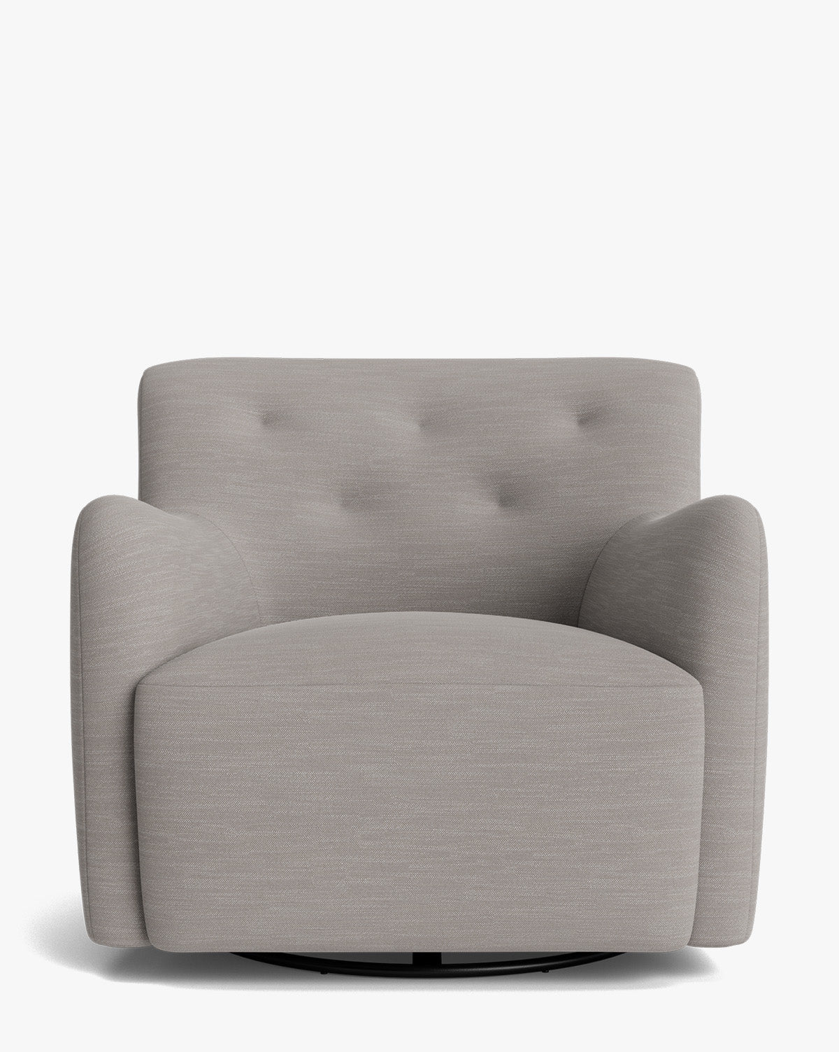 Fauteuil lounge pivotant en velours peluche sculptural avec douceur enveloppante pour salon