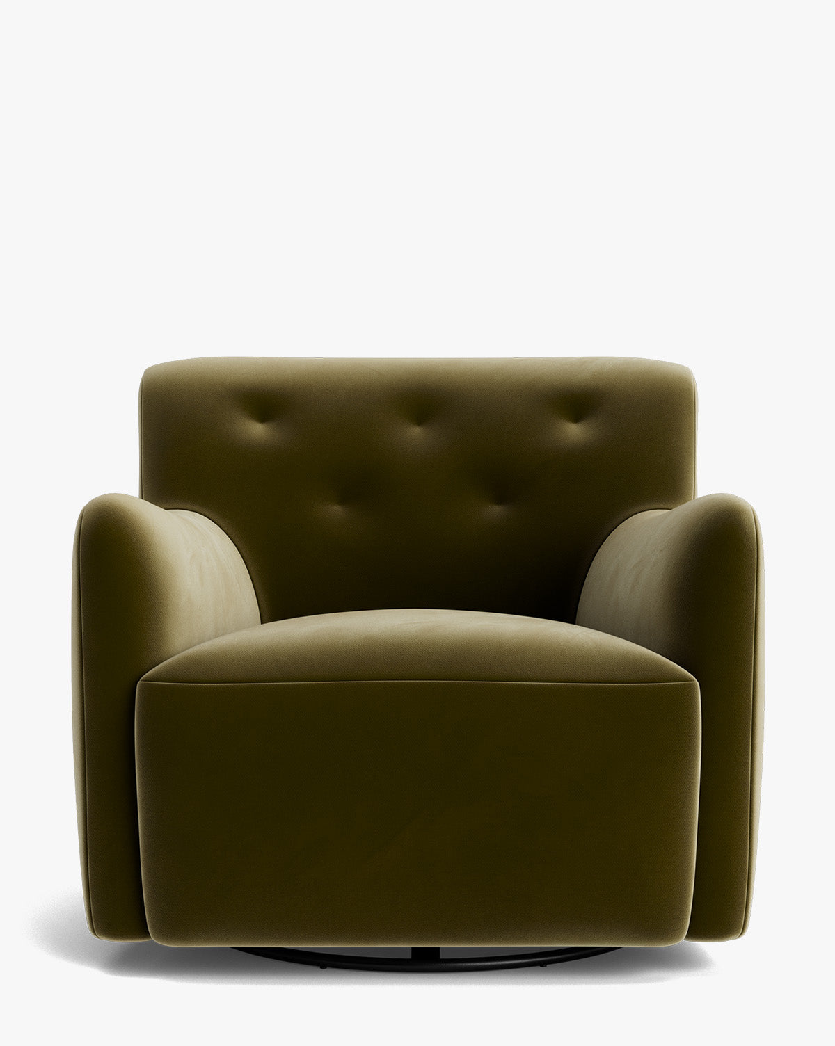 Fauteuil lounge pivotant en velours peluche sculptural avec douceur enveloppante pour salon