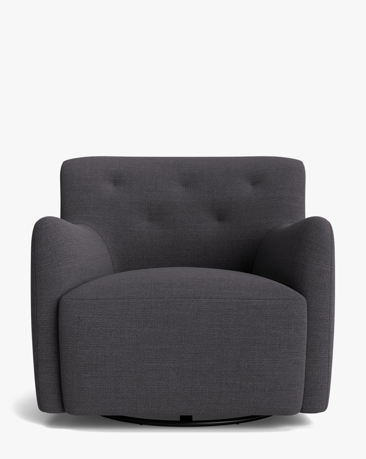 Fauteuil lounge pivotant en velours peluche sculptural avec douceur enveloppante pour salon