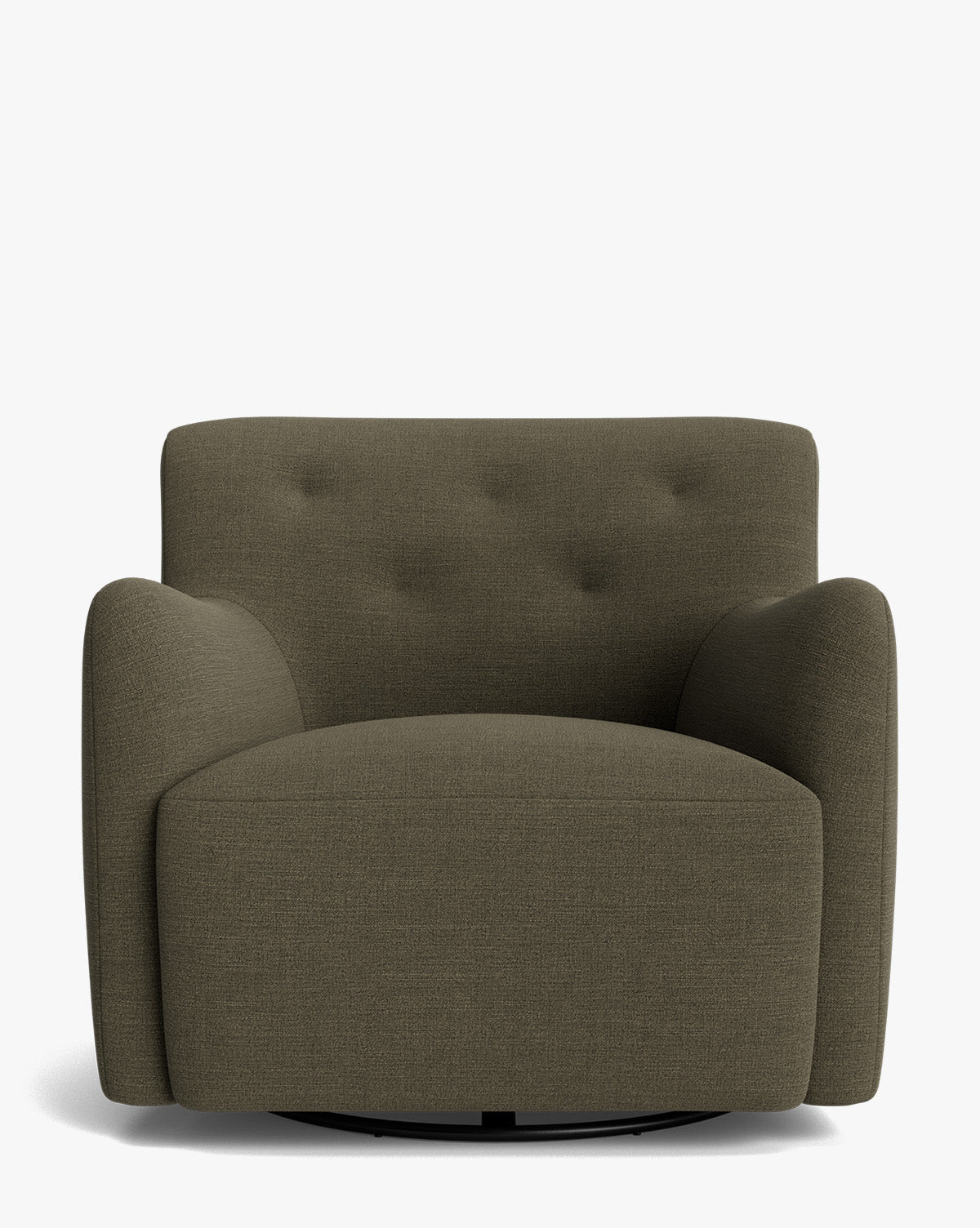 Fauteuil lounge pivotant en velours peluche sculptural avec douceur enveloppante pour salon