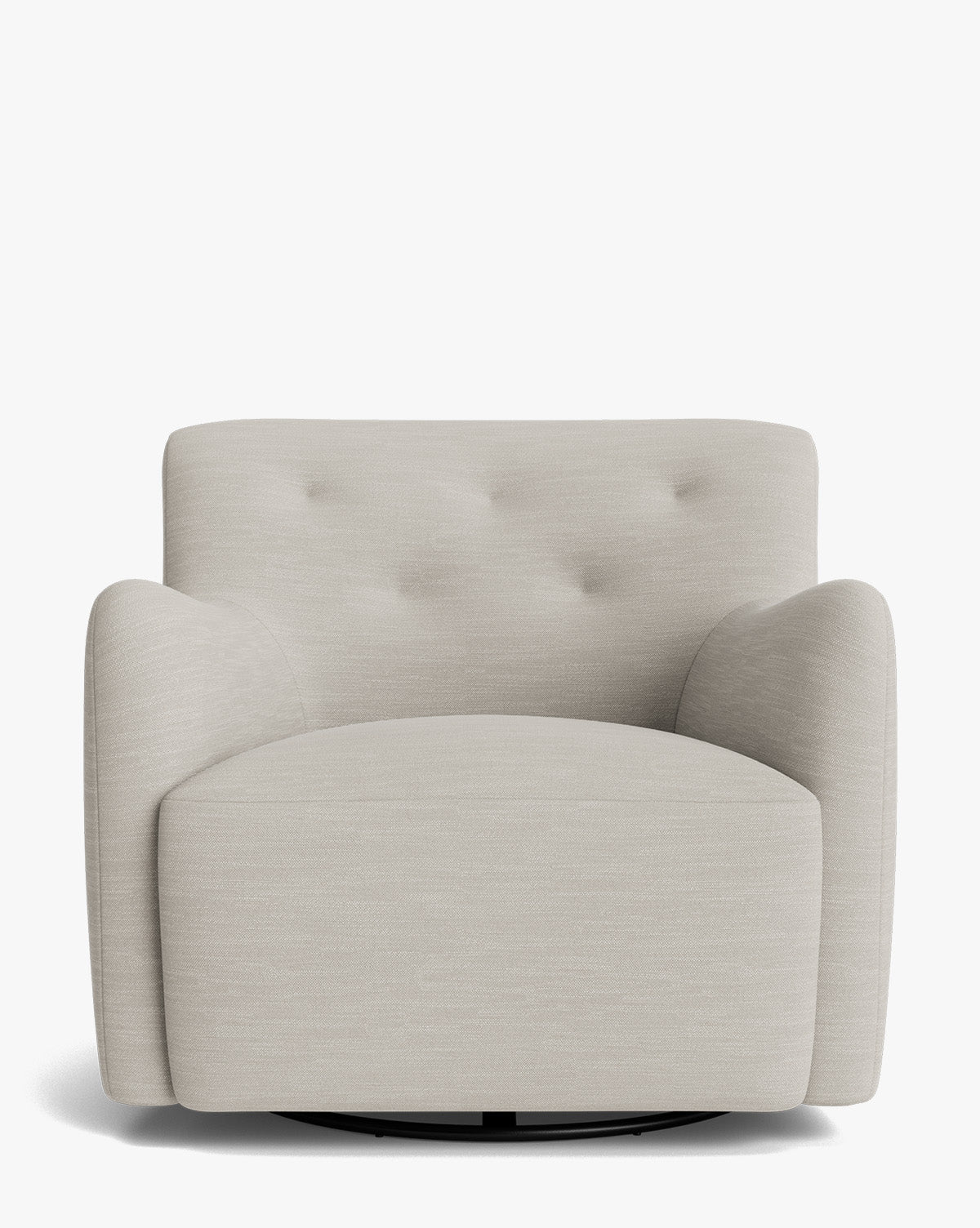 Fauteuil lounge pivotant en velours peluche sculptural avec douceur enveloppante pour salon
