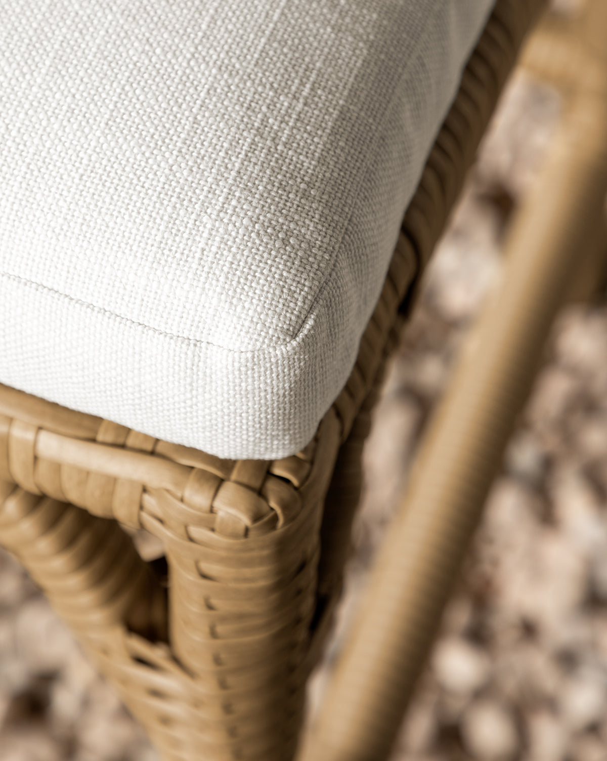 Tabouret de comptoir en osier toutes saisons pour salle à manger avec coussin en tissu haute performance