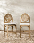 Tabouret de comptoir en osier toutes saisons pour salle à manger avec coussin en tissu haute performance