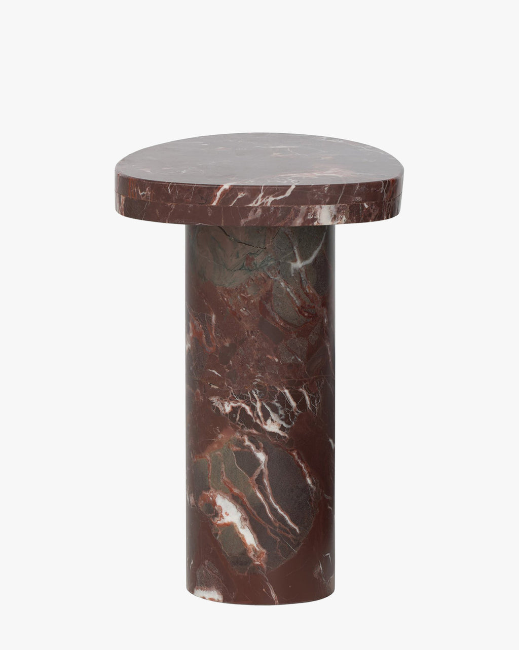 Table d'appoint de luxe en marbre aux tons riches et nervures naturelles pour le salon
