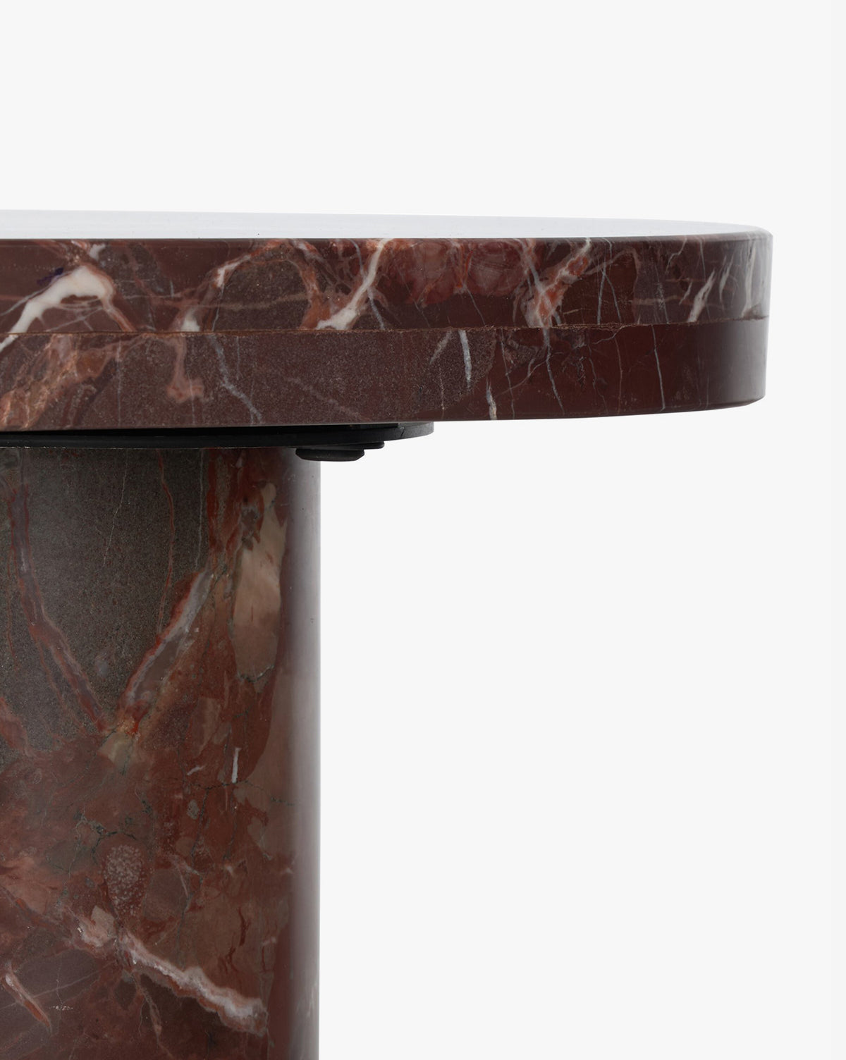 Table d'appoint de luxe en marbre aux tons riches et nervures naturelles pour le salon