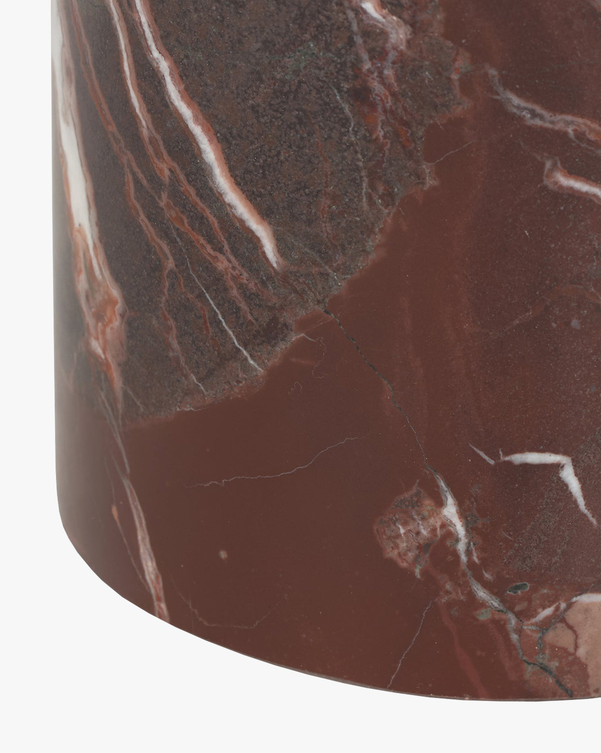 Table d'appoint de luxe en marbre aux tons riches et nervures naturelles pour le salon
