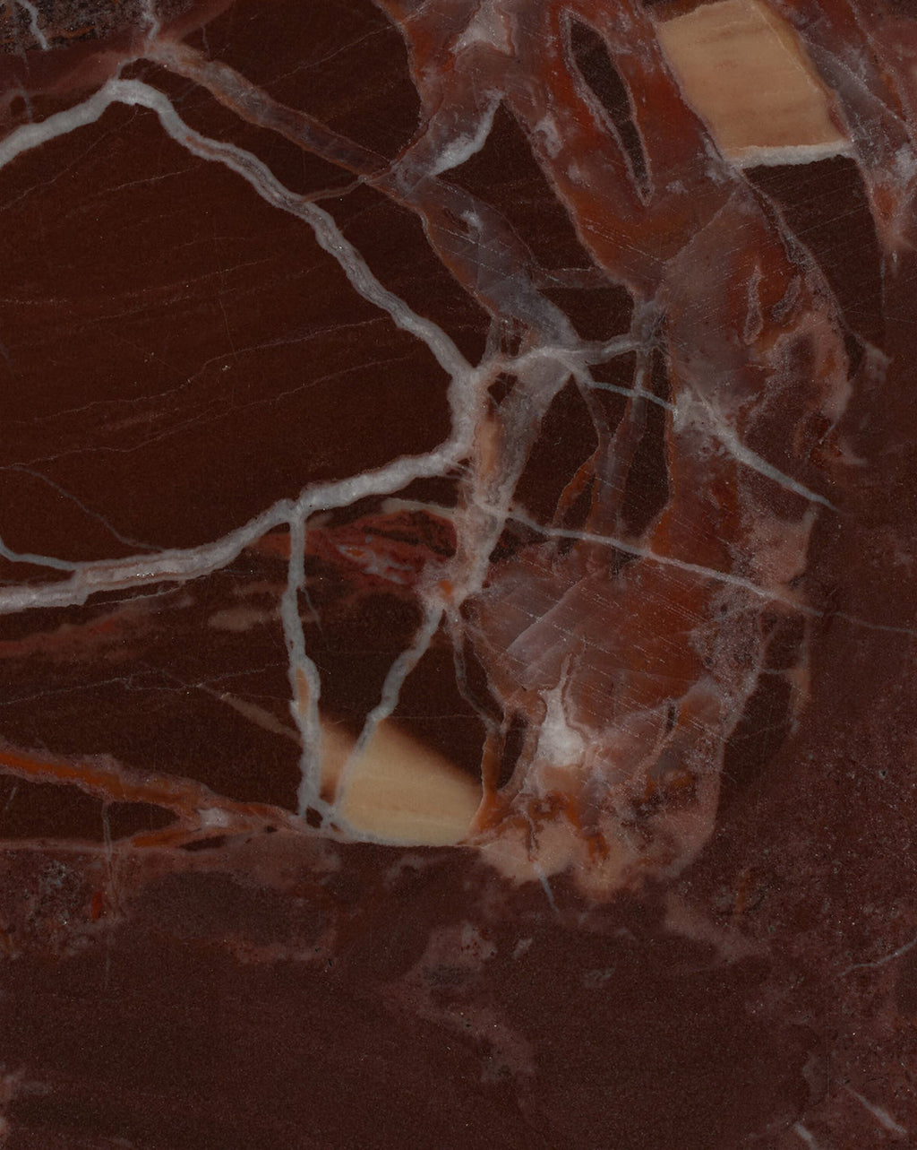 Table d'appoint de luxe en marbre aux tons riches et nervures naturelles pour le salon