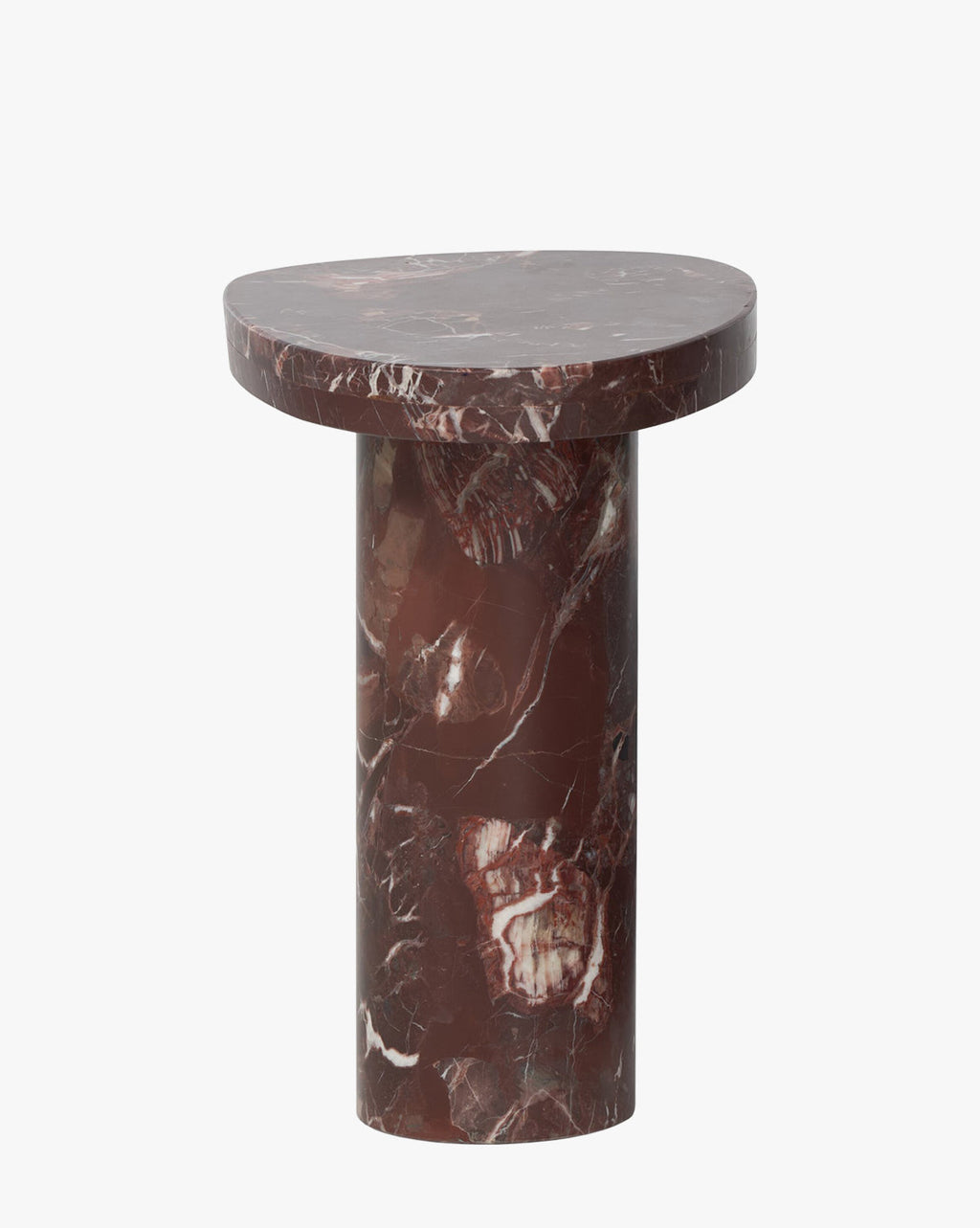 Table d'appoint de luxe en marbre aux tons riches et nervures naturelles pour le salon