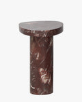 Table d'appoint de luxe en marbre aux tons riches et nervures naturelles pour le salon