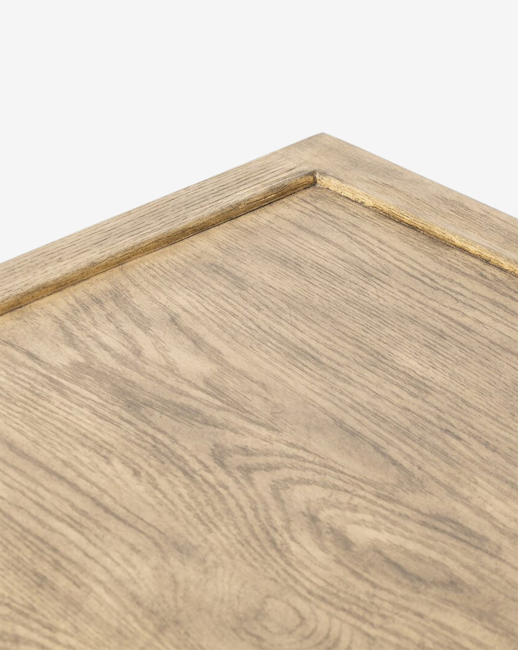 Table basse en chêne blanc rustique avec finition vieillie et structure de style ferme pour salon