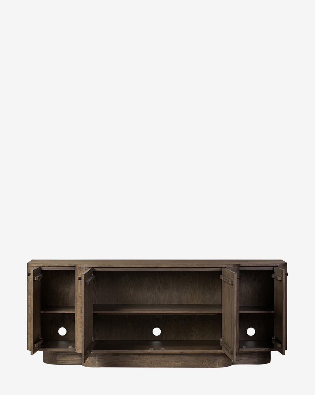 Buffet bas moderne en bois au design épuré et rangements pour le salon