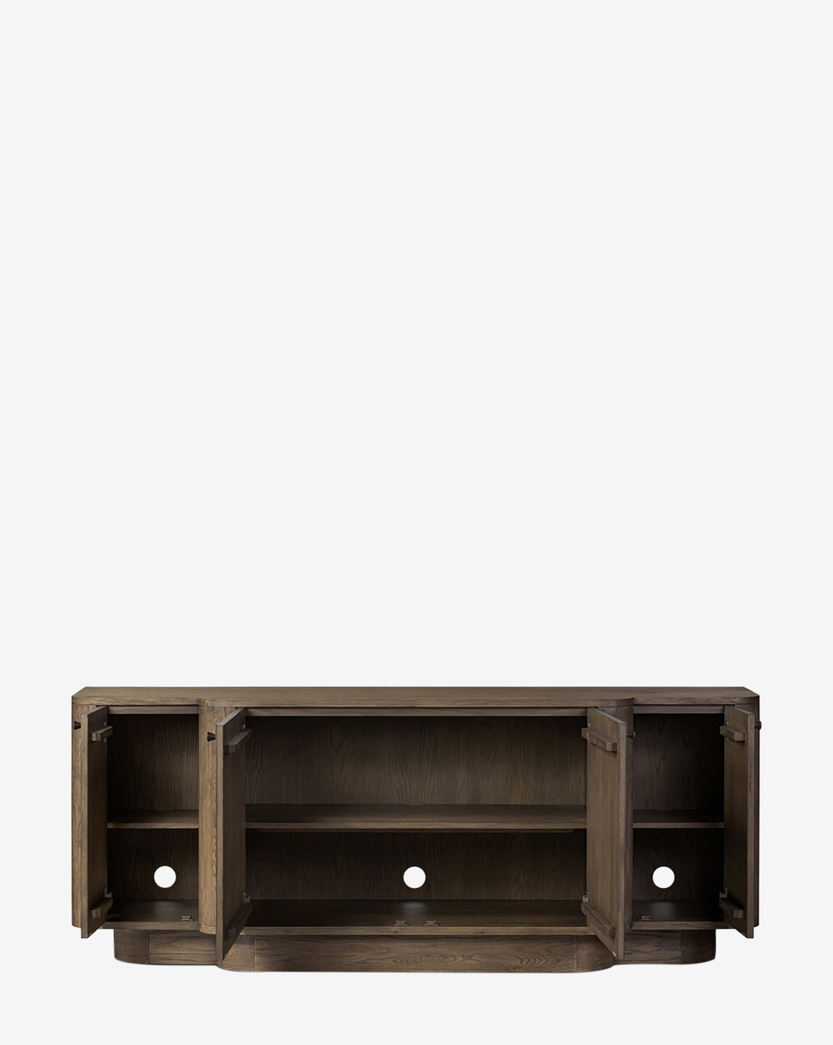 Buffet bas moderne en bois au design épuré et rangements pour le salon