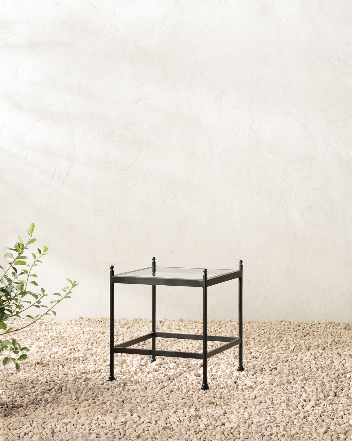 Table d'appoint d'extérieur côtière en matériaux naturels