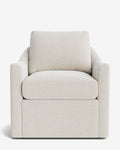 Fauteuil pivotant moderne en mélange de plumes avec cadre fait à la main et tissu personnalisé pour salon