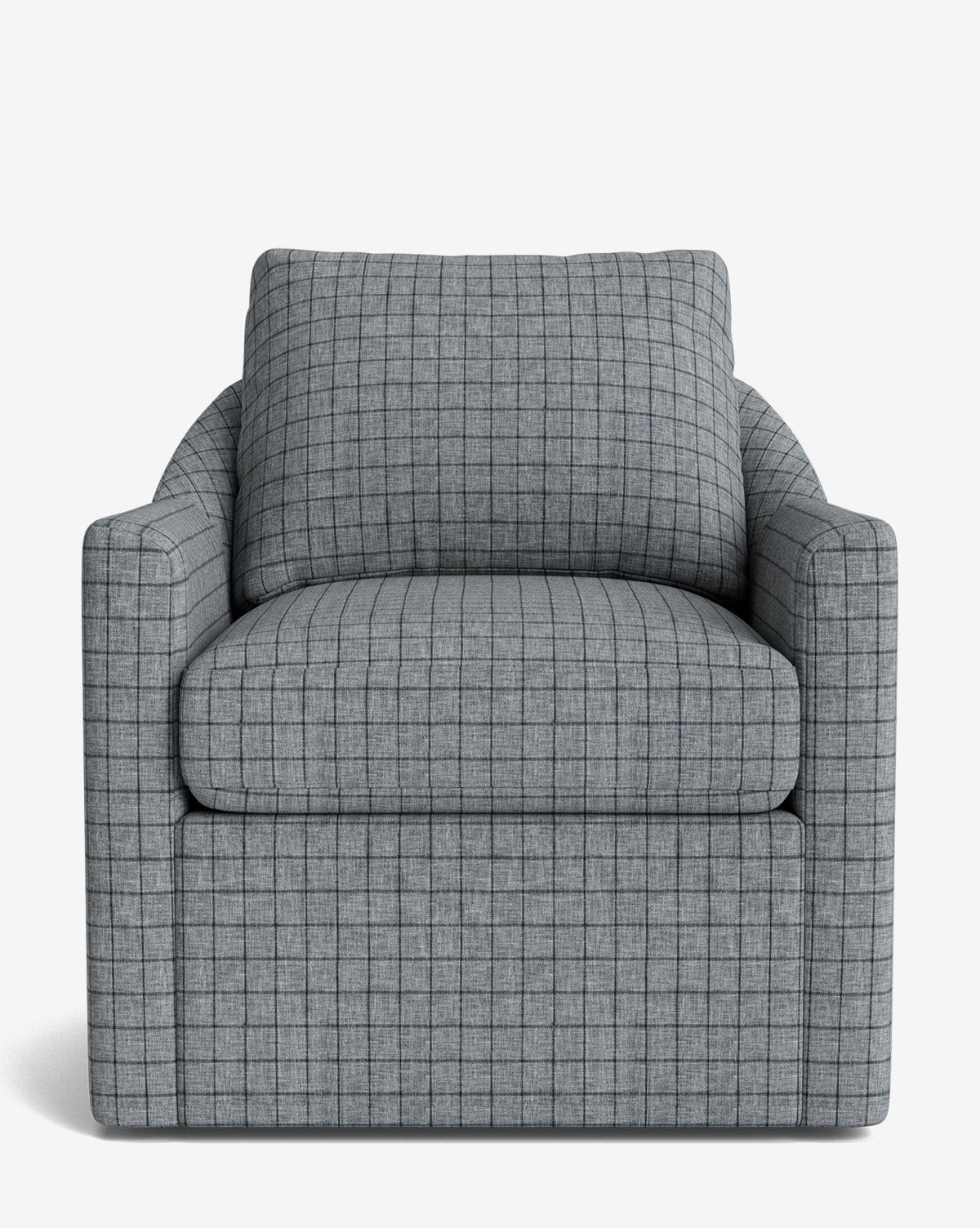 Fauteuil pivotant moderne en mélange de plumes avec cadre fait à la main et tissu personnalisé pour salon